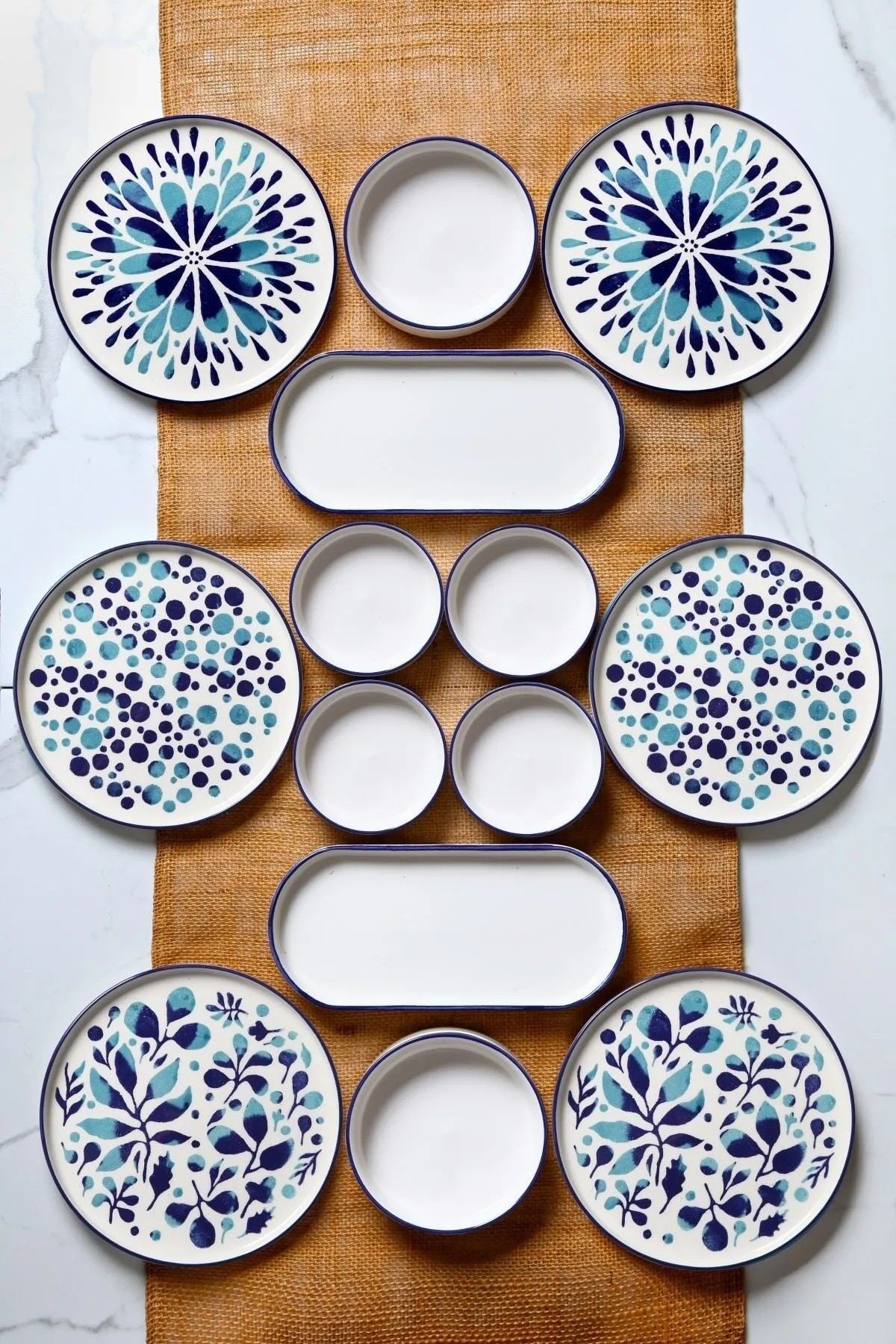 Conjunto de café da manhã (14 peças)-MCH09211-Azul
Branco