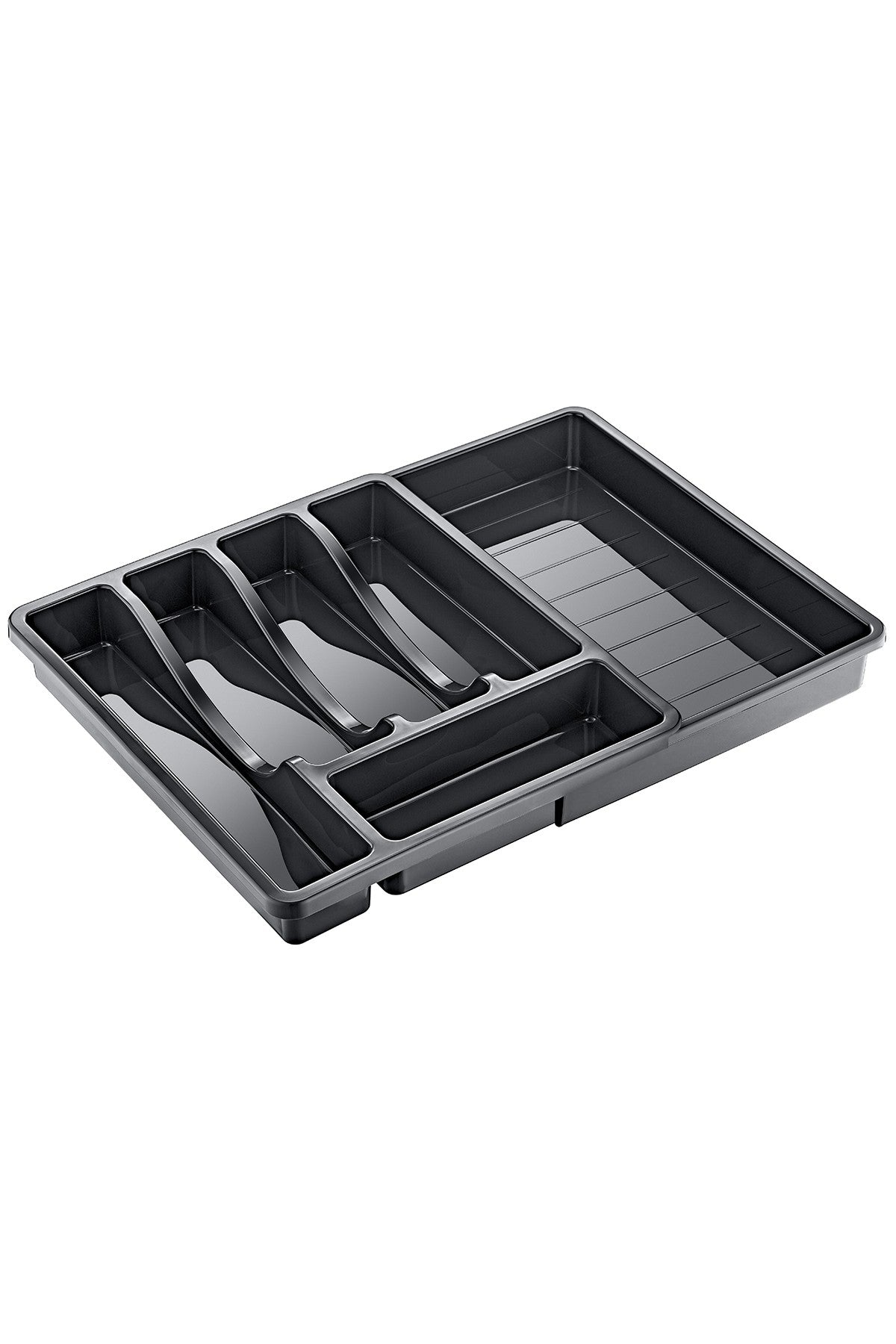 Organizador de Talheres de Cozinha – 60 cm x 30 cm x 45 cm – Cinza – Policarbonato