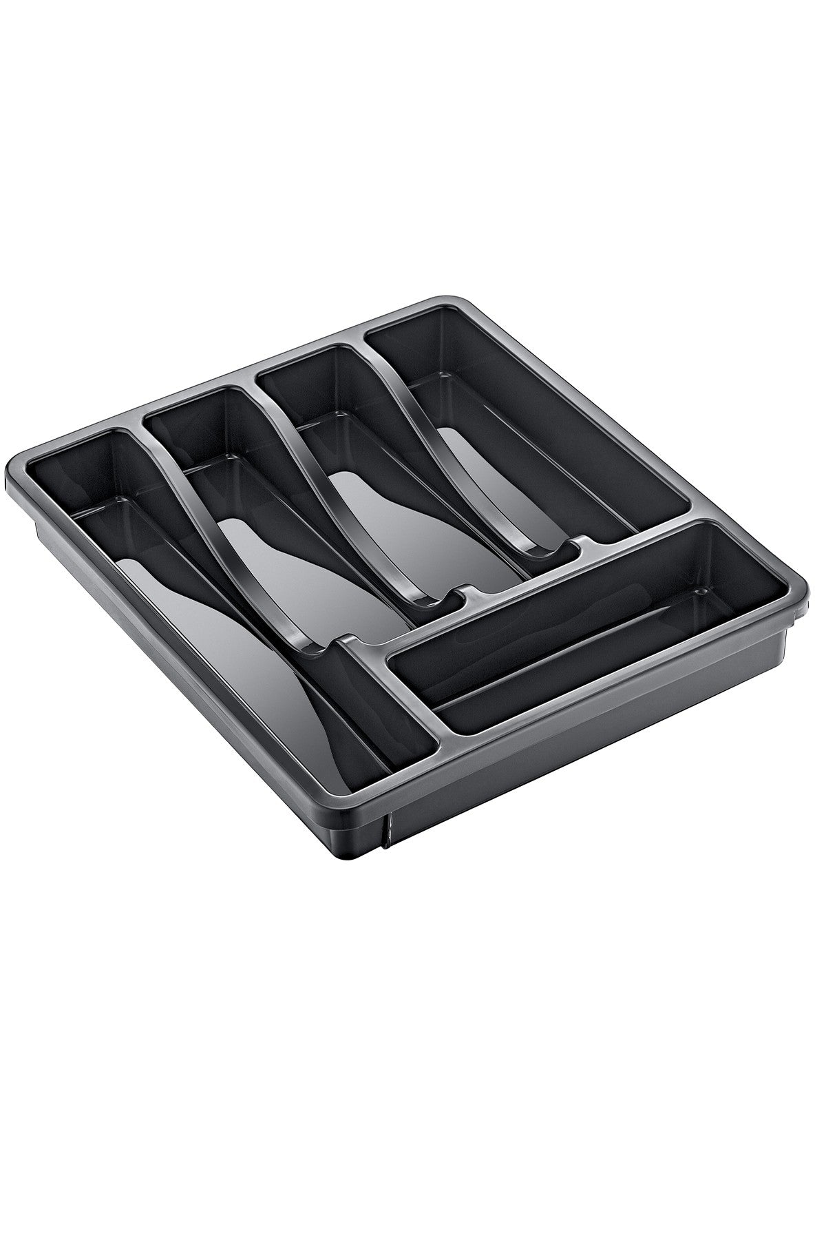 Organizador de Talheres de Cozinha – 60 cm x 30 cm x 45 cm – Cinza – Policarbonato