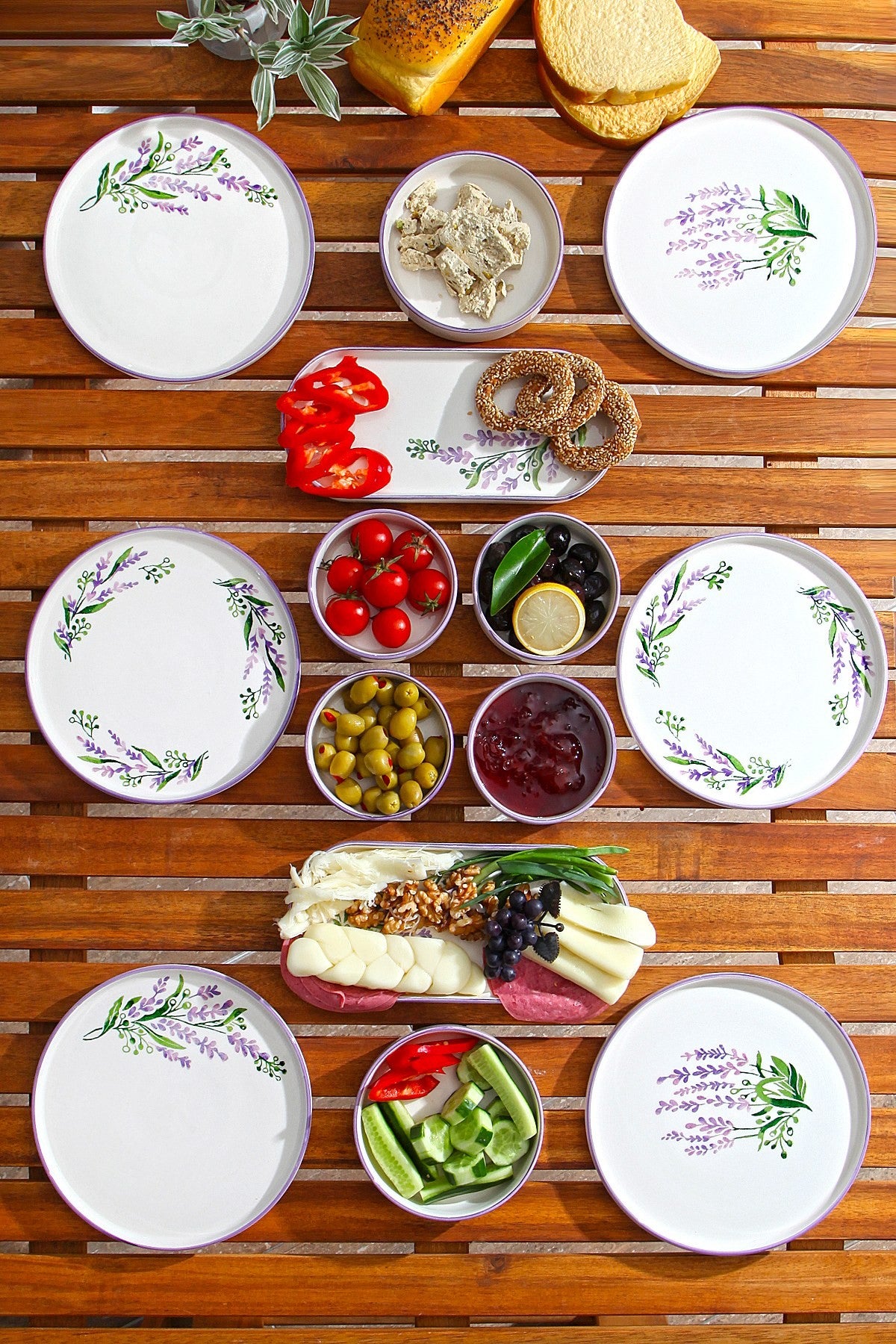Conjunto de café da manhã (14 peças)-Lavanta 14-Branco
Roxo
Verde