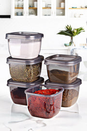 Conjunto de caixas de armazenamento – 10 x 10 x 9,5 cm – Antracite – Plástico