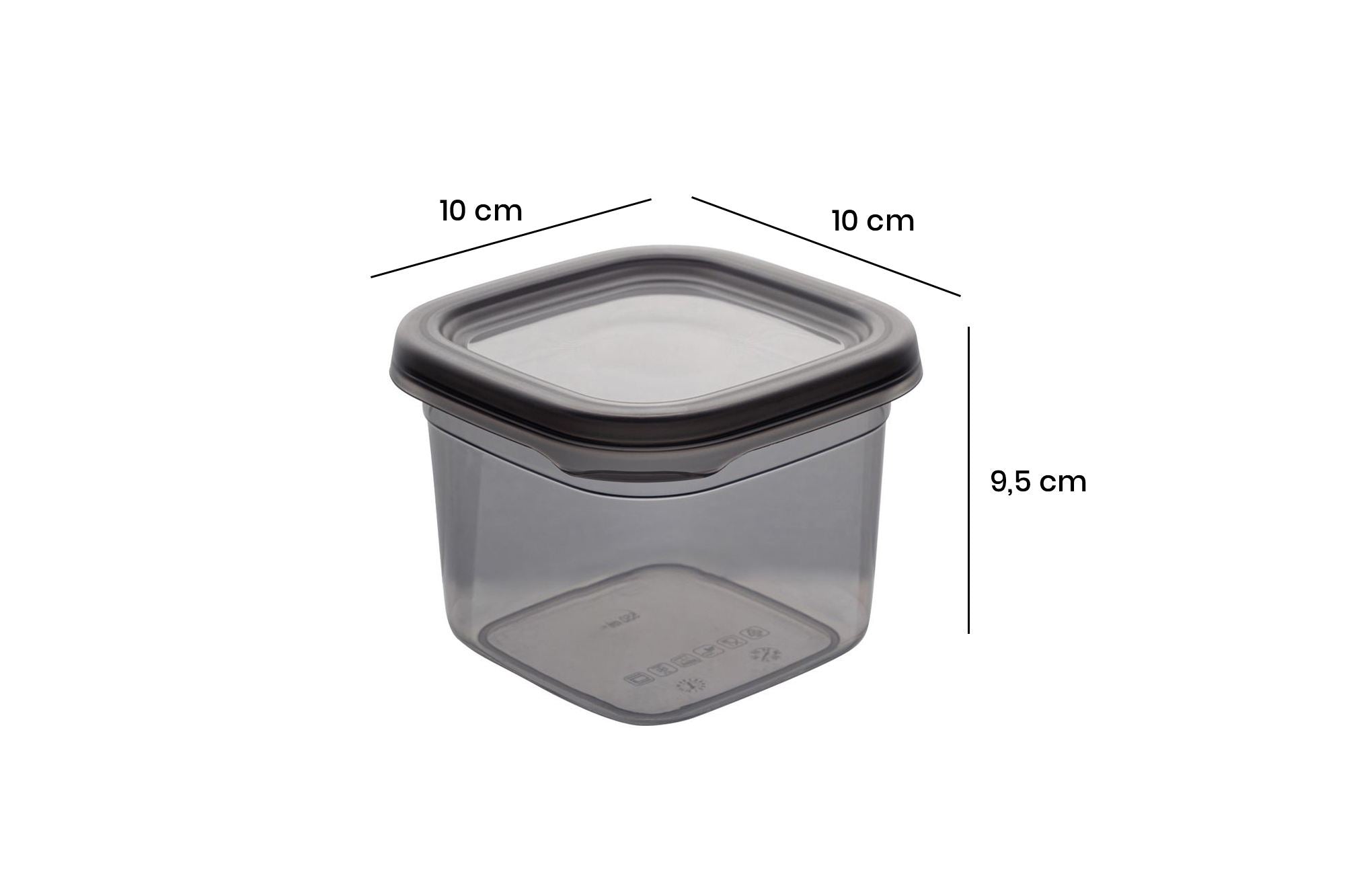 Conjunto de caixas de armazenamento – 10 x 10 x 9,5 cm – Antracite – Plástico