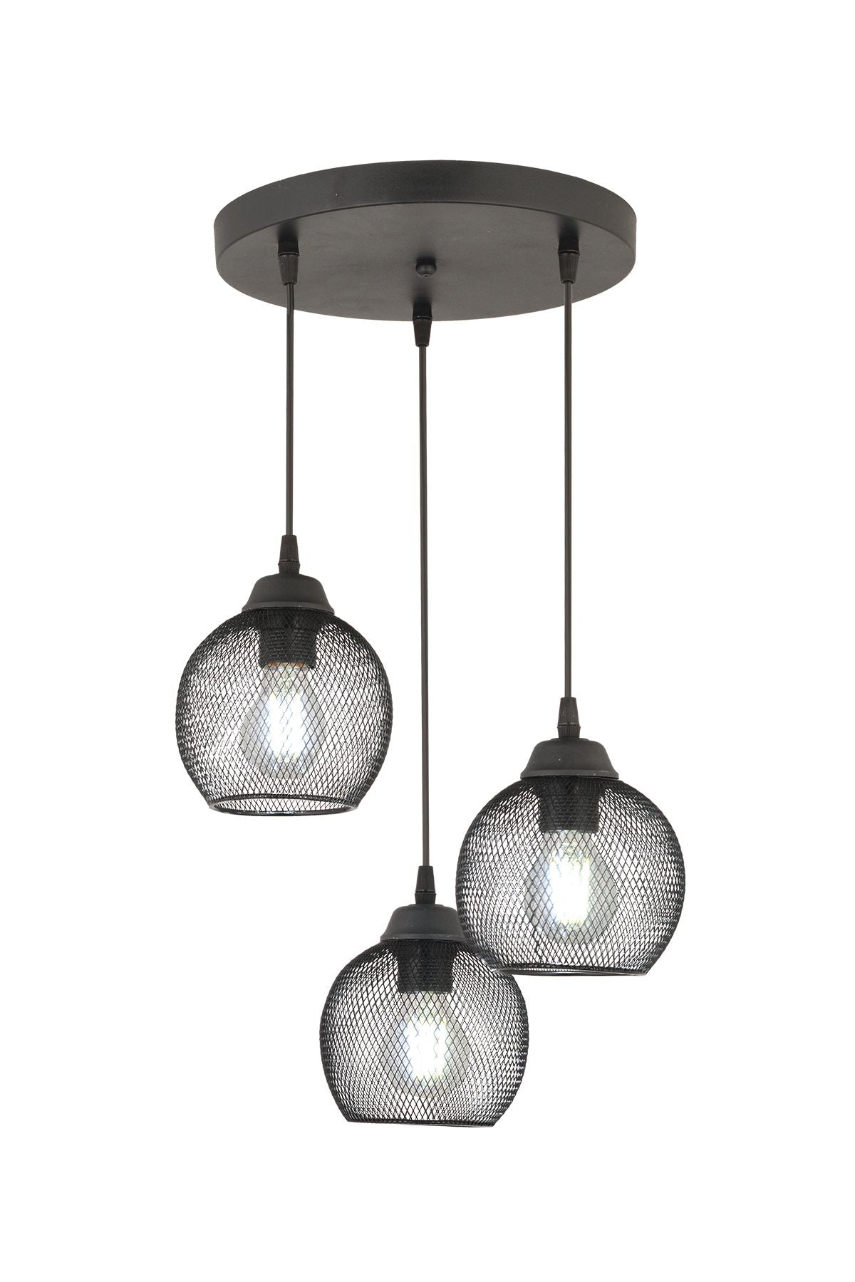 Candeeiro de Teto – Altura ajustável de 19-70 cm – Preto – Metal