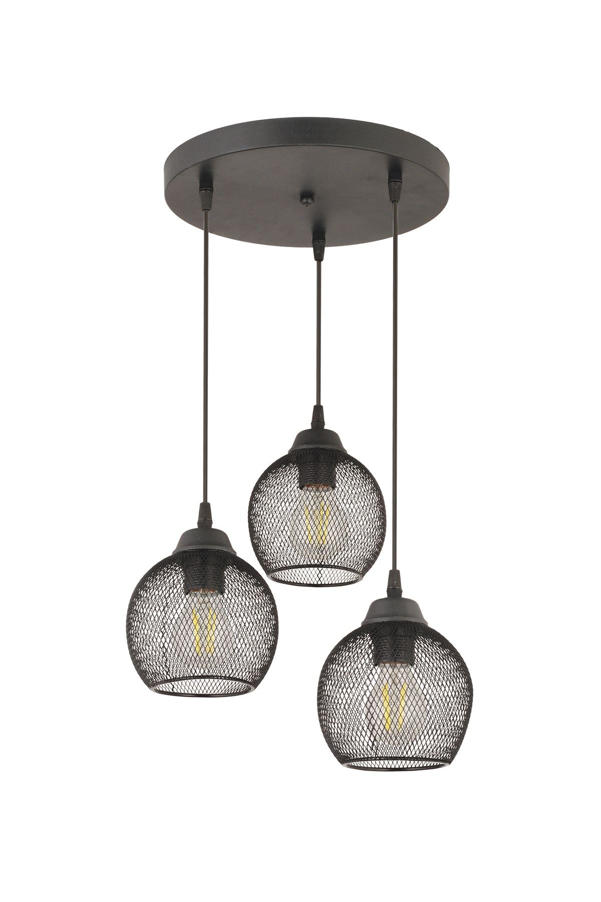 Candeeiro de Teto – Altura ajustável de 19-70 cm – Preto – Metal