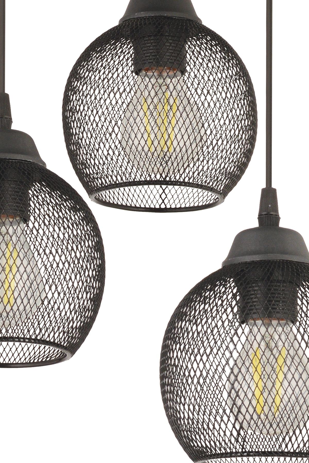 Candeeiro de Teto – Altura ajustável de 19-70 cm – Preto – Metal