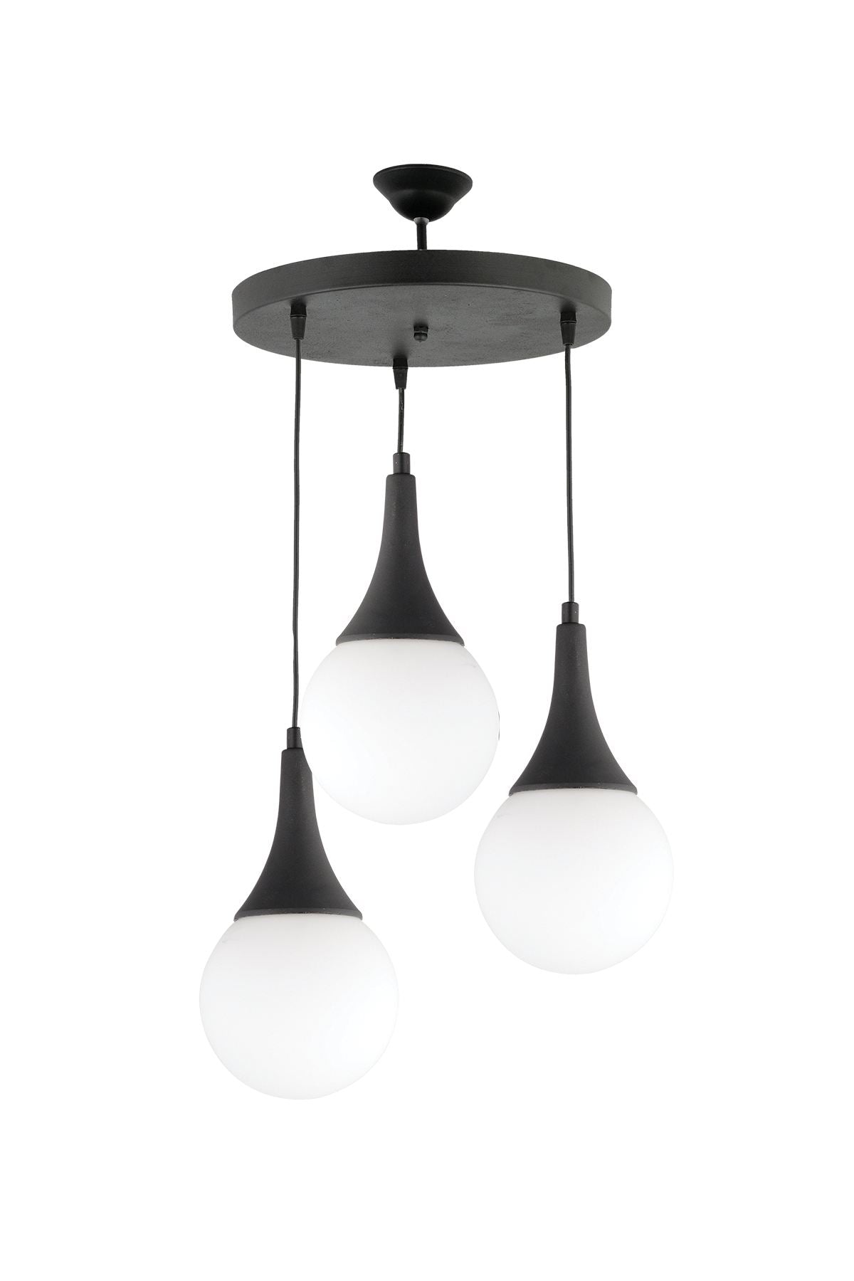 Candeeiro de Teto – 19-60 cm – Preto – Plástico