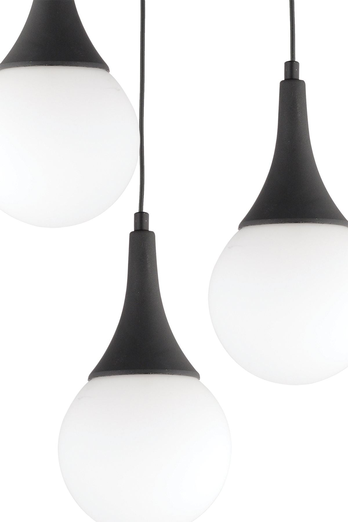 Candeeiro de Teto – 19-60 cm – Preto – Plástico