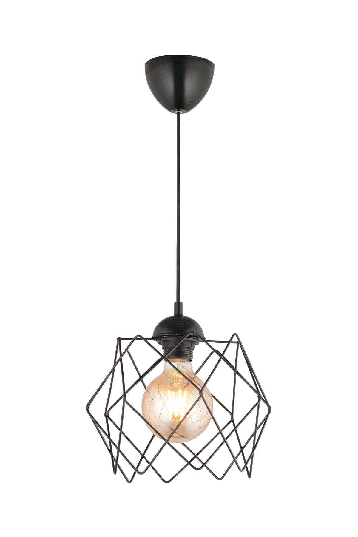 Candeeiro de Teto – 25-60 cm – Preto – Metal