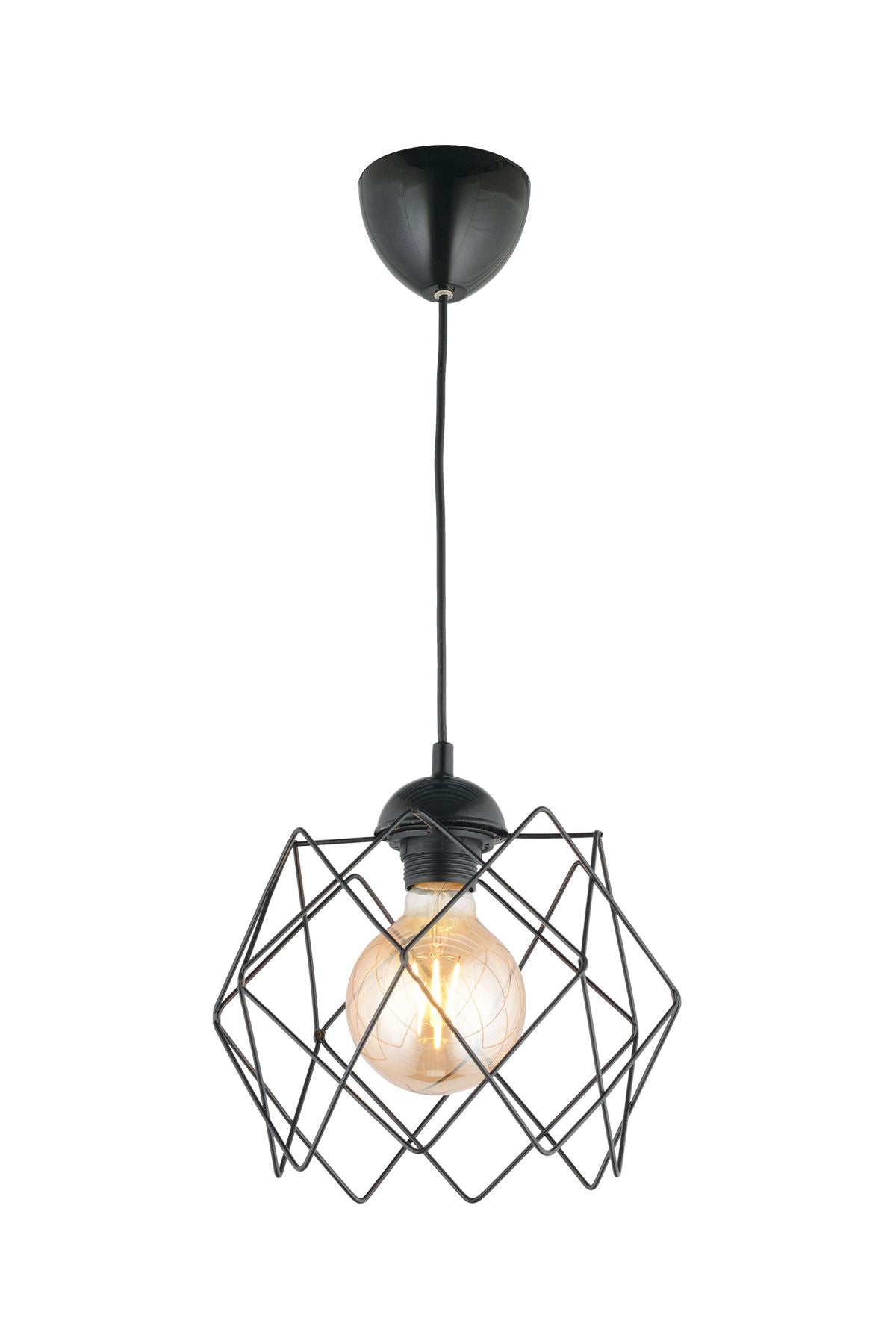 Candeeiro de Teto – 25-60 cm – Preto – Metal