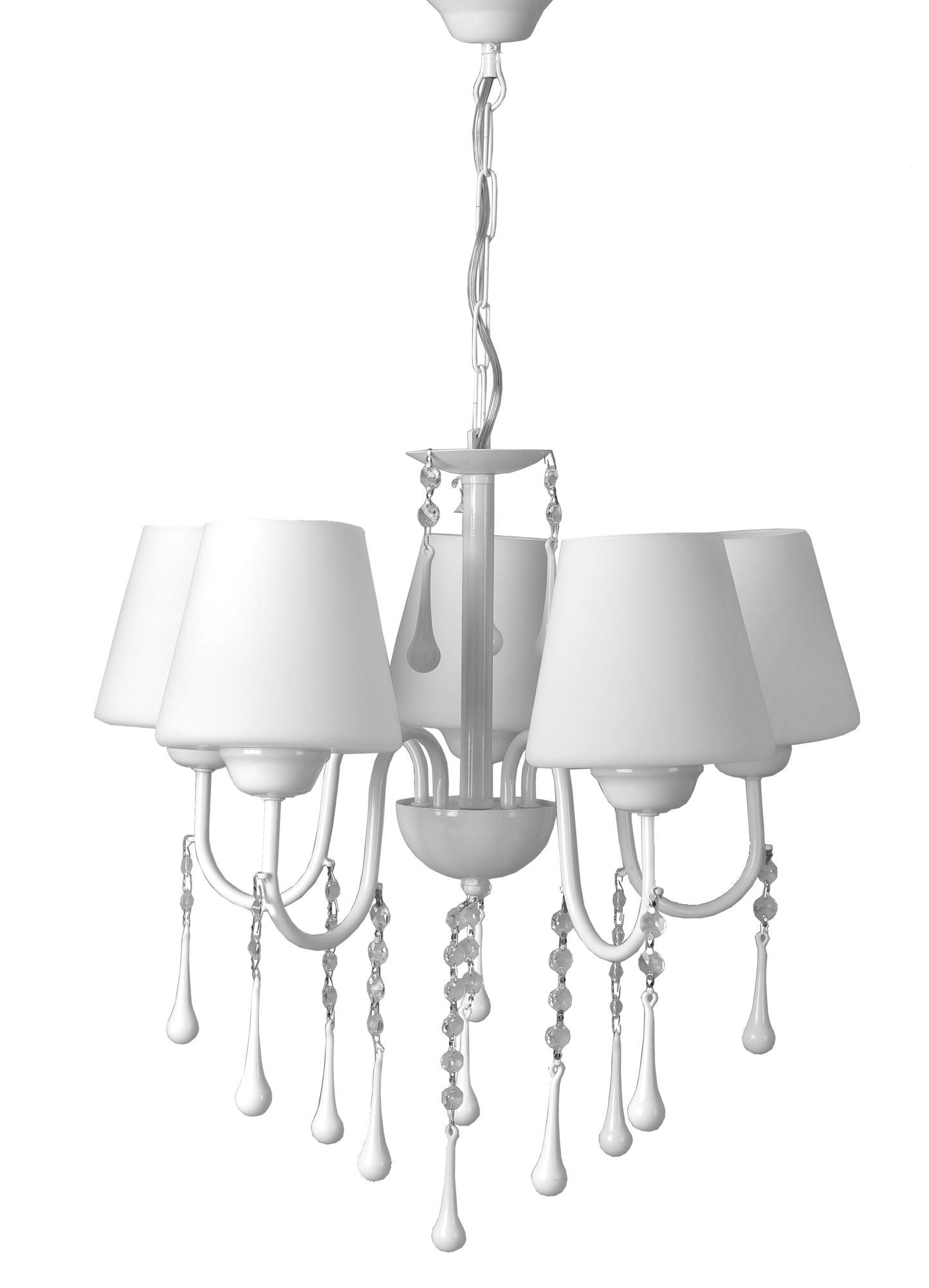 Candeeiro de Teto - 19-70 cm - Branco - Metal