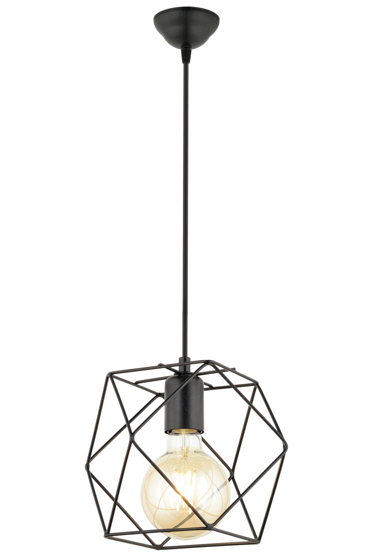 Candeeiro de Teto – 27-60 cm – Preto – Metálico