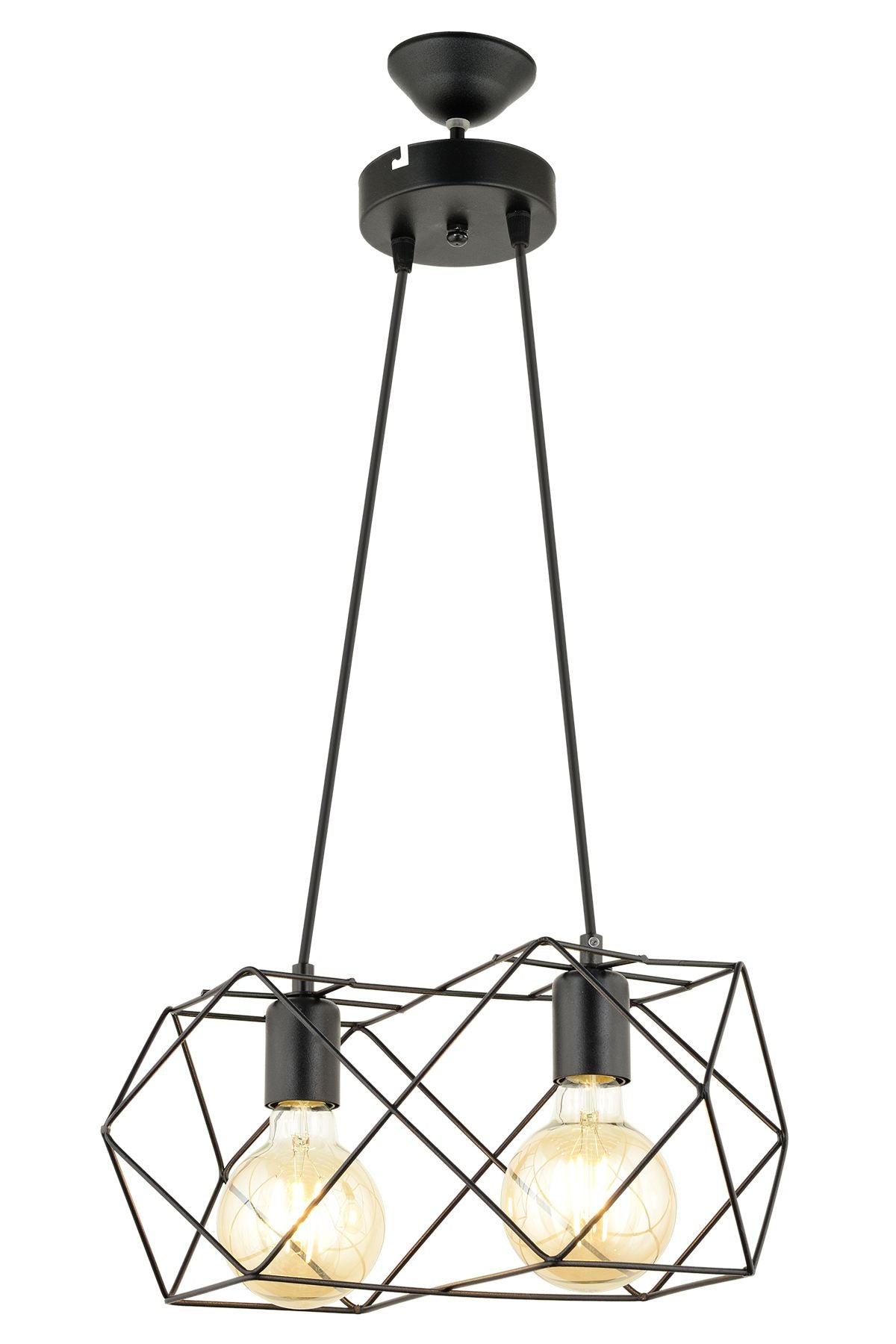Candeeiro de Teto – 24-60 cm – Preto – Metálico