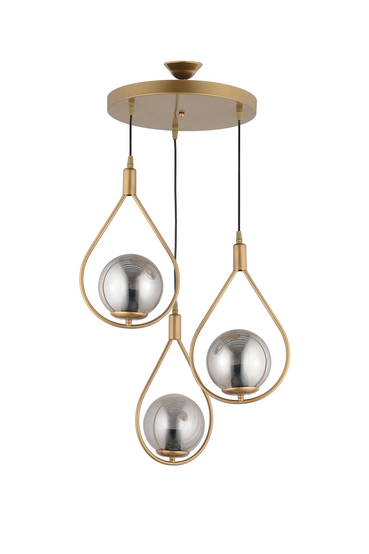 Candeeiro de Teto – 19-60 cm – Cor antiquada – Metal e vidro