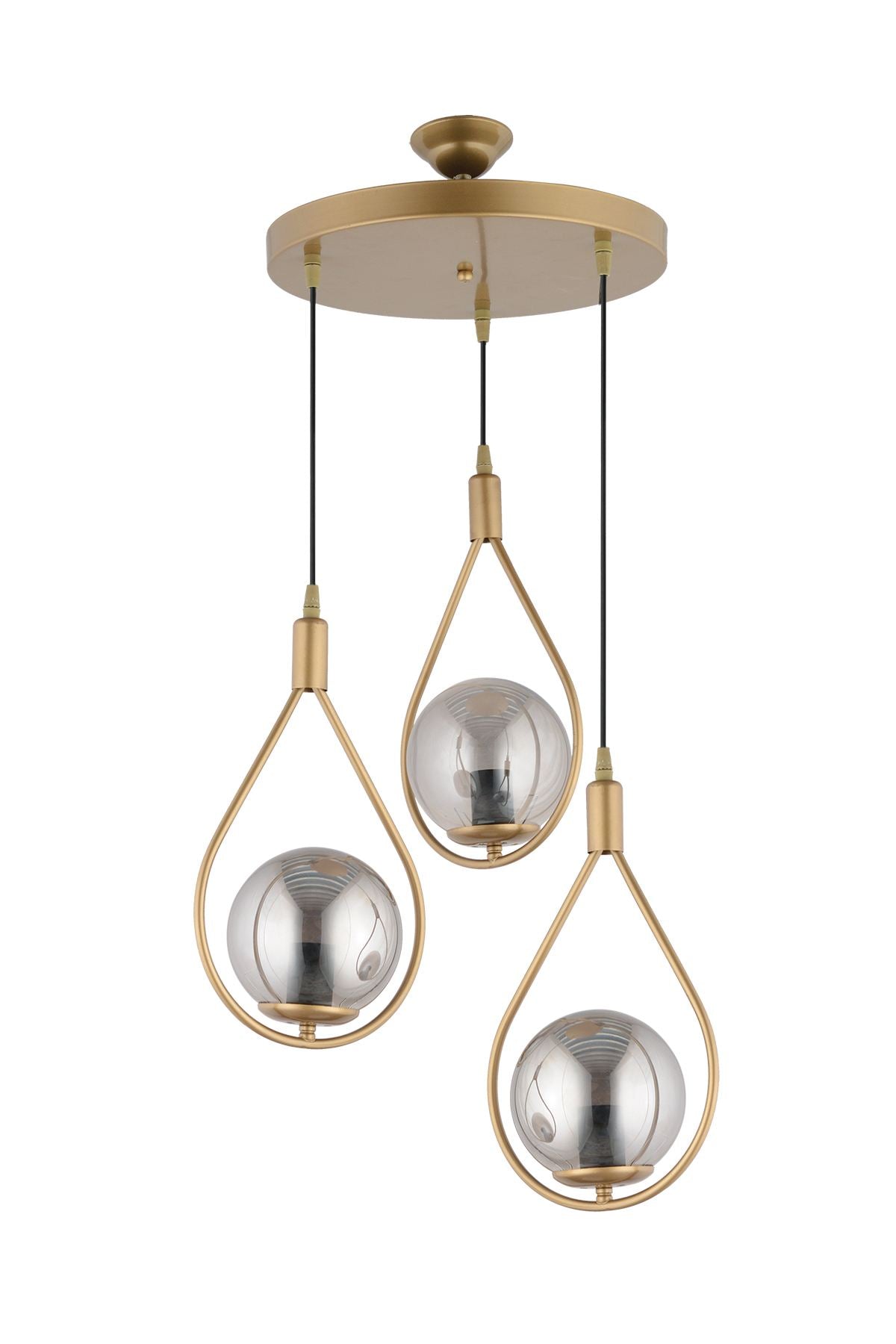 Candeeiro de Teto – 19-60 cm – Cor antiquada – Metal e vidro