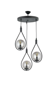 Candeeiro de Teto – 19-60 cm – Preto – Metálico