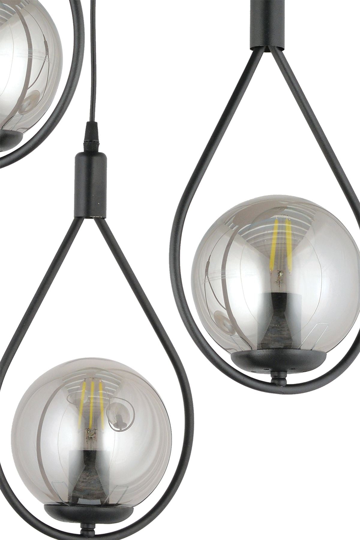 Candeeiro de Teto – 19-60 cm – Preto – Metálico