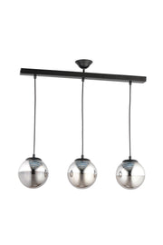 Candeeiro de Teto – 19-60 cm – Preto – Metal e Vidro