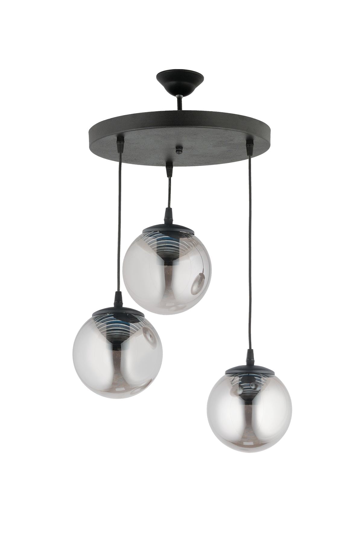 Candeeiro de Teto – 12 cm – Preto – Metal e Vidro