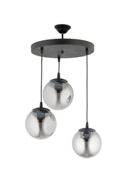 Candeeiro de Teto – 12 cm – Preto – Metal e Vidro