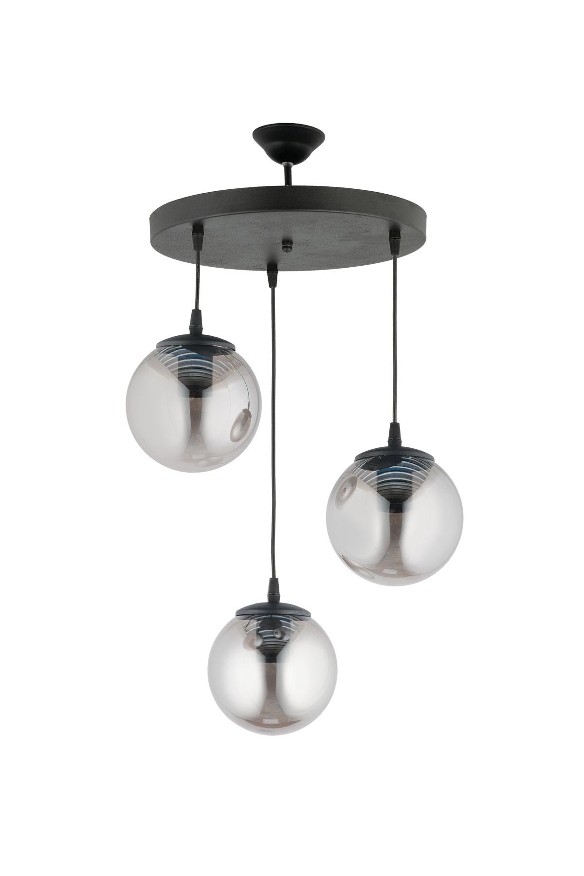 Candeeiro de Teto – 12 cm – Preto – Metal e Vidro