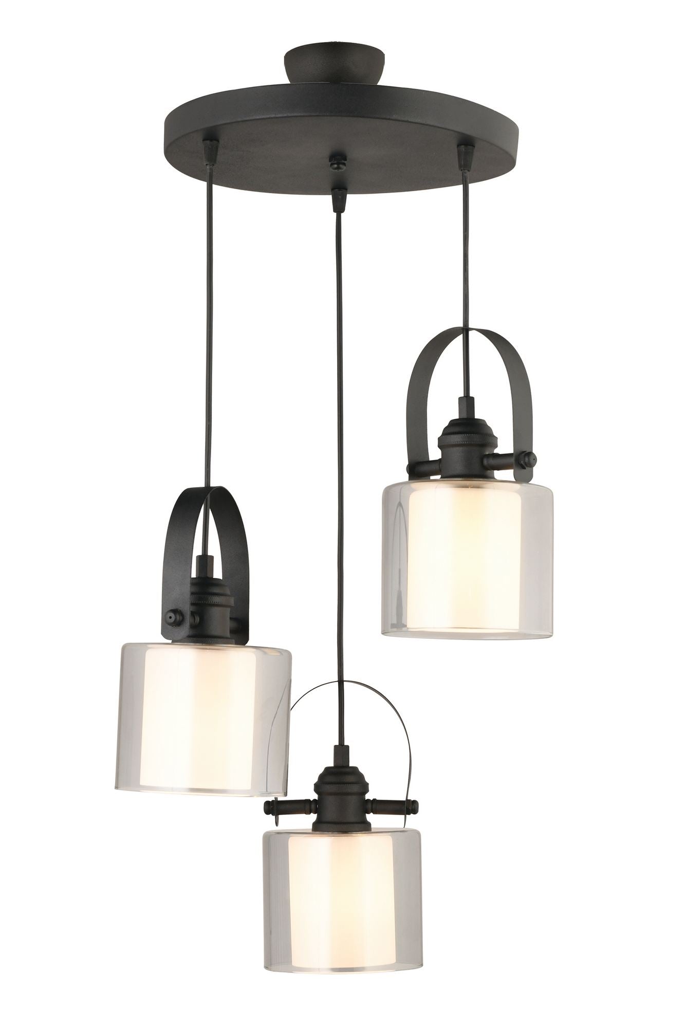 Candeeiro de Teto – 18-85 cm – Branco – Metálico com Vidro