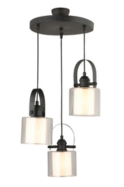 Candeeiro de Teto – 18-85 cm – Branco – Metálico com Vidro