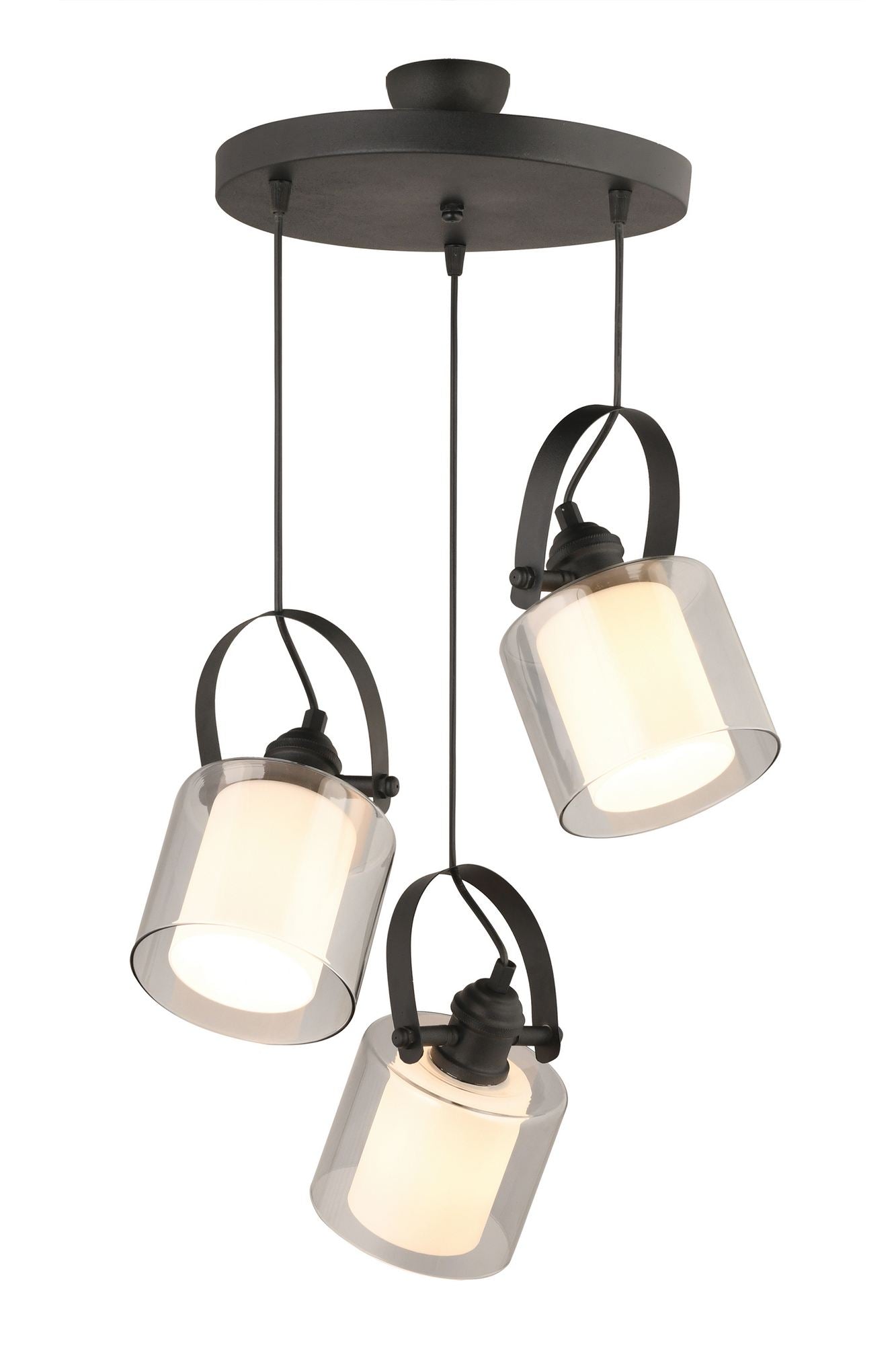 Candeeiro de Teto – 18-85 cm – Branco – Metálico com Vidro