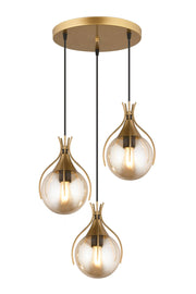 Candeeiro de Teto – 19 a 85 cm – Mel – Metal e Vidro