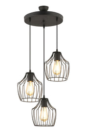 Candeeiro de Teto – 29-85 cm – Preto – Metal