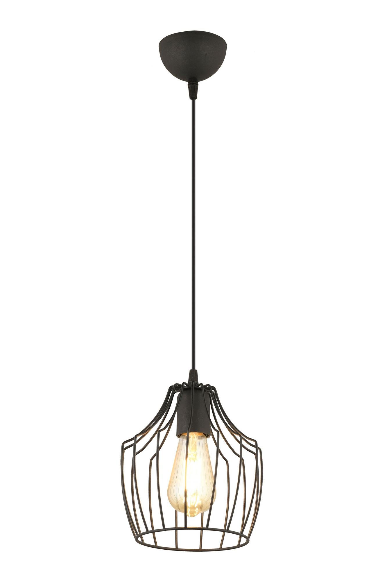 Candeeiro de Teto – 29-60 cm – Preto – Metal