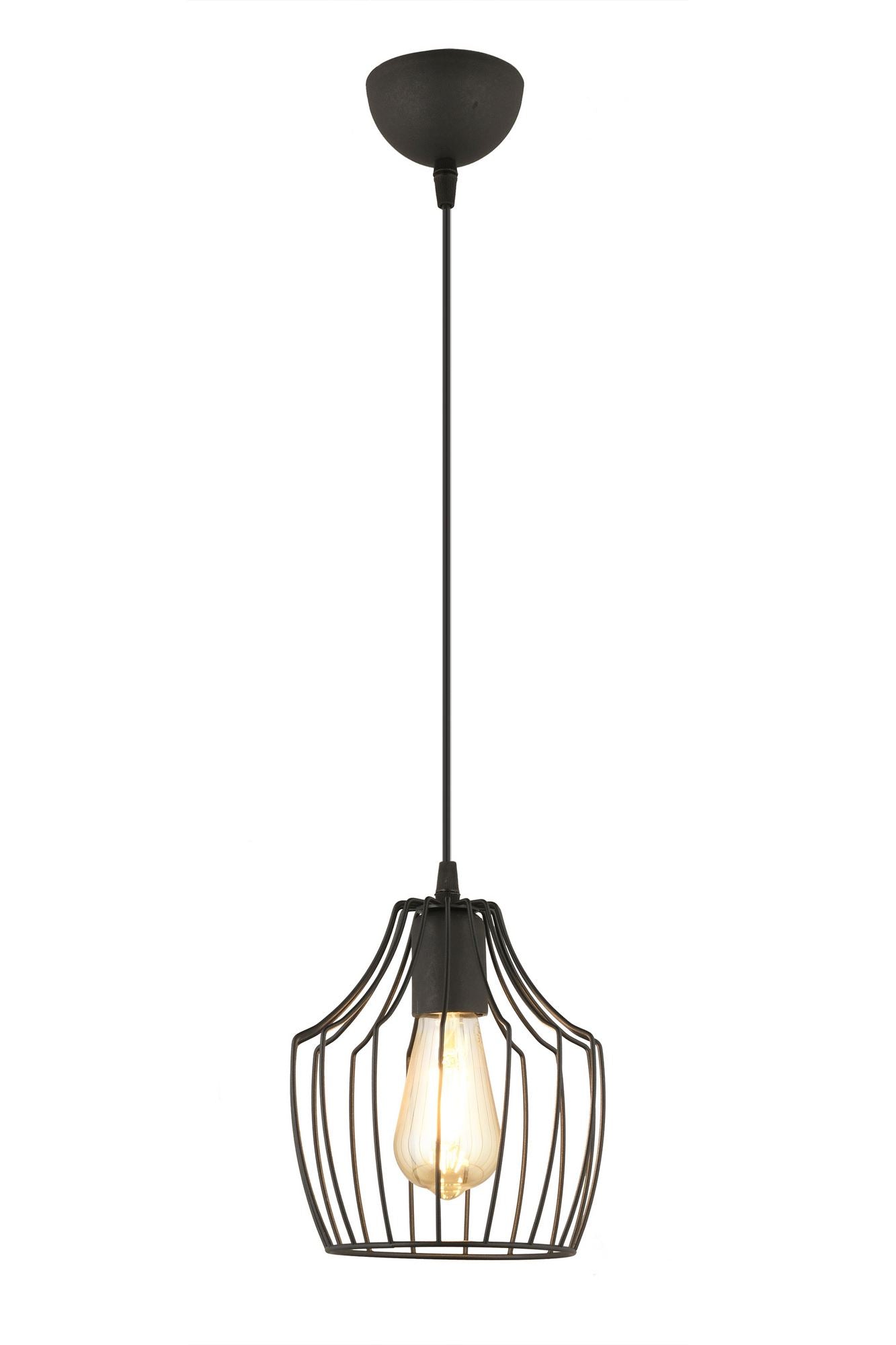 Candeeiro de Teto – 29-60 cm – Preto – Metal
