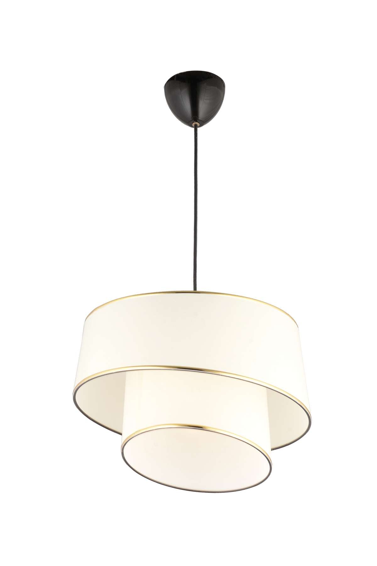 Candeeiro de Teto – Ø35 h:23 cm – Branco e Dourado – Corpo plástico