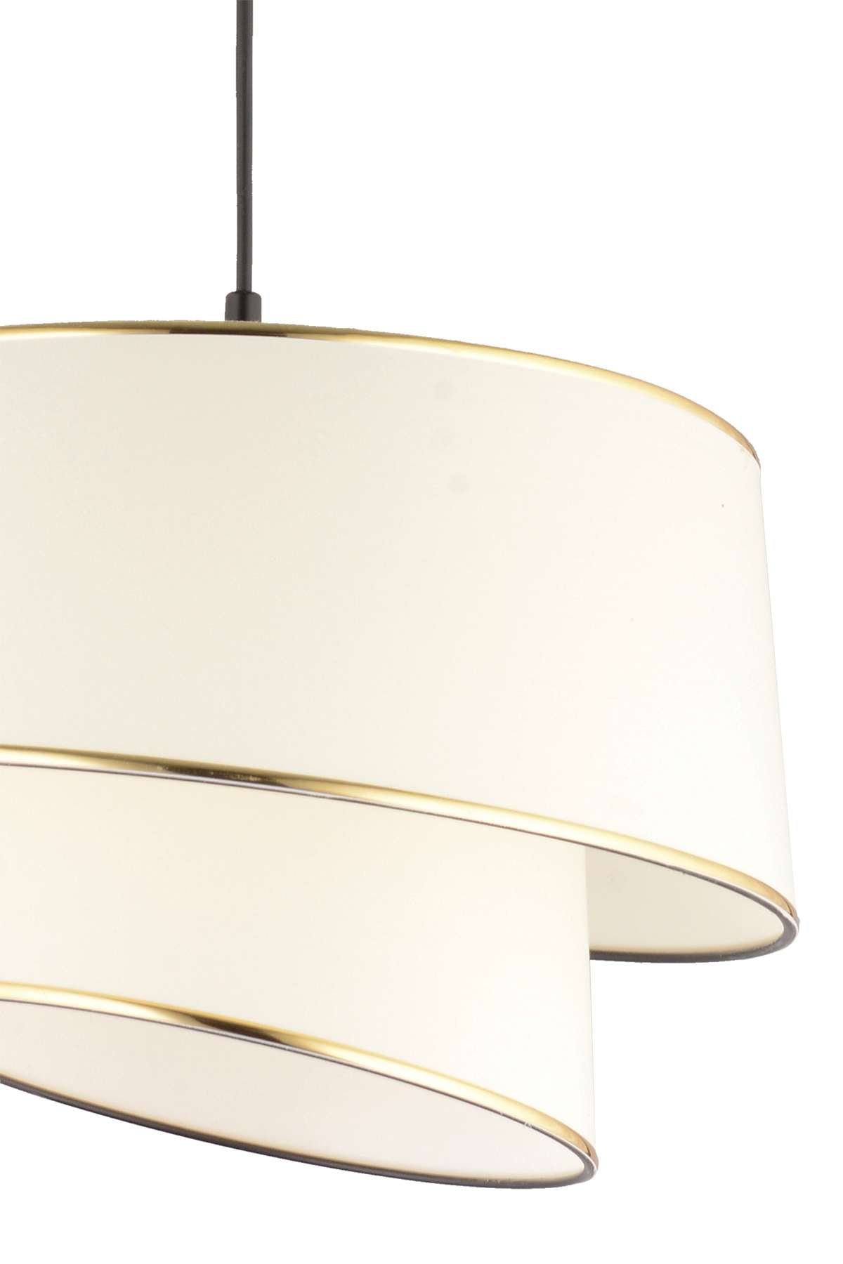 Candeeiro de Teto – Ø35 h:23 cm – Branco e Dourado – Corpo plástico