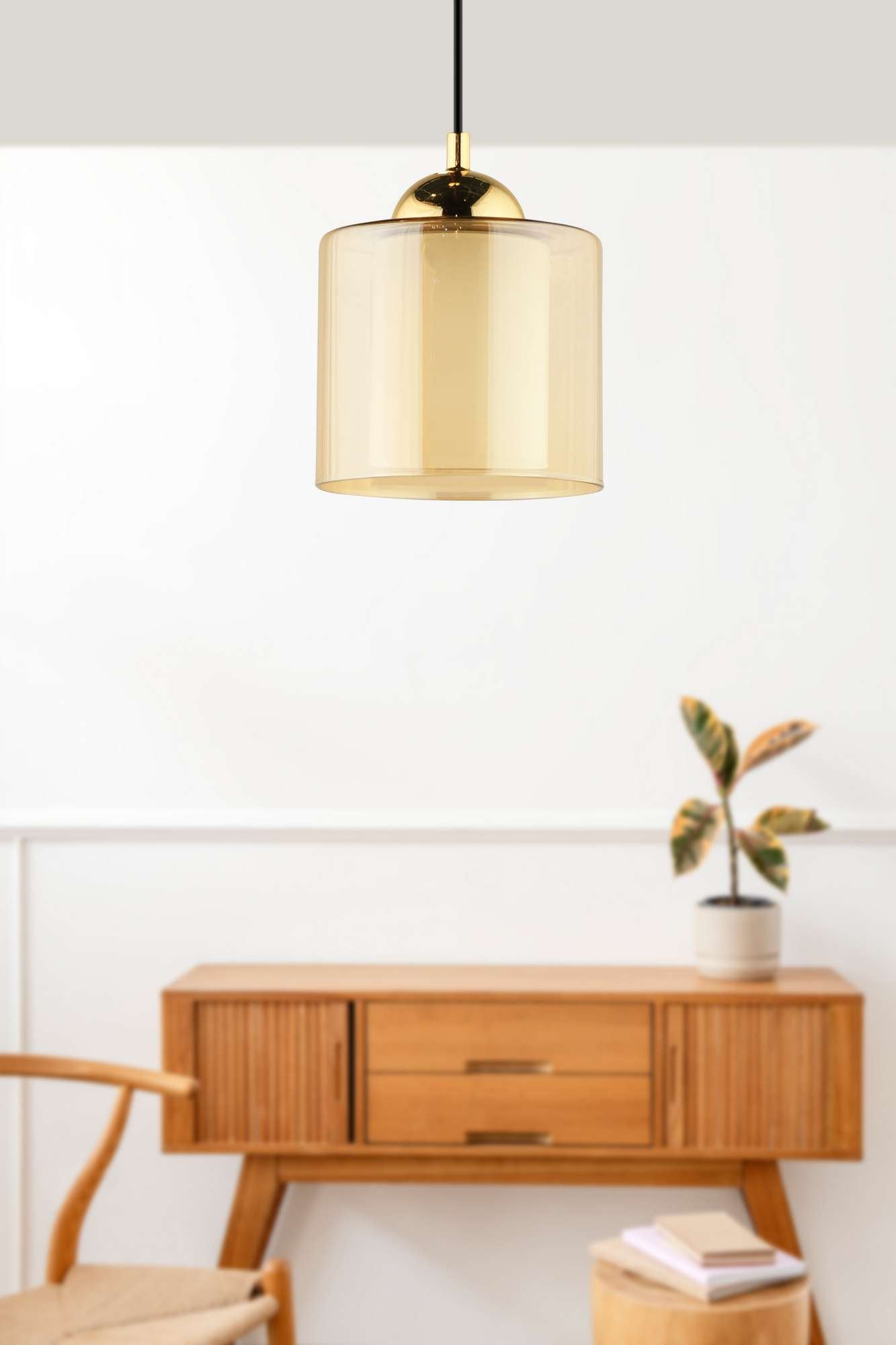 Candeeiro de Teto – 21-70 cm – Mel e Ouro – Plástico