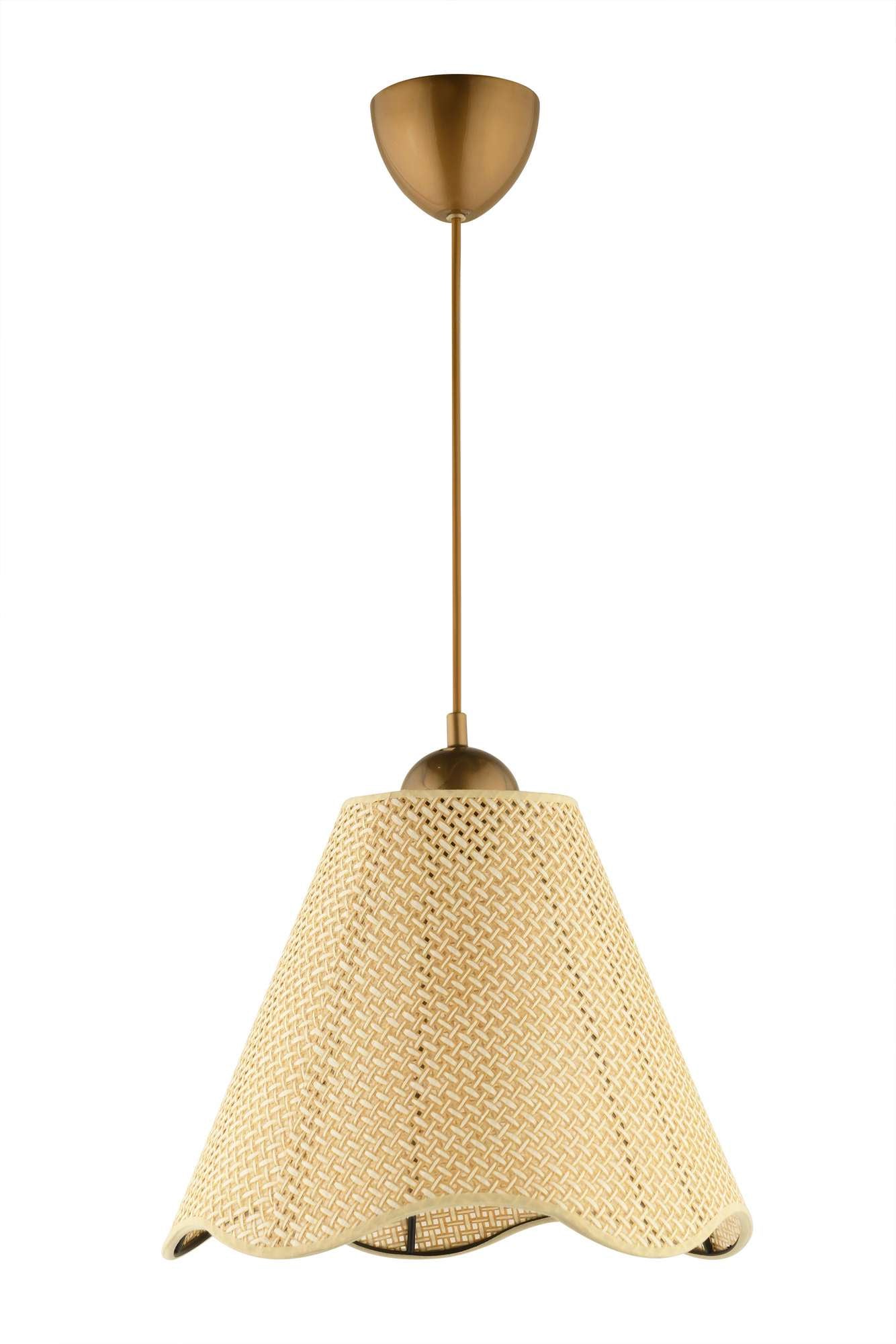 Candeeiro de Teto – Ø32 h:25 cm – Creme e Ouro – Plástico e PVC