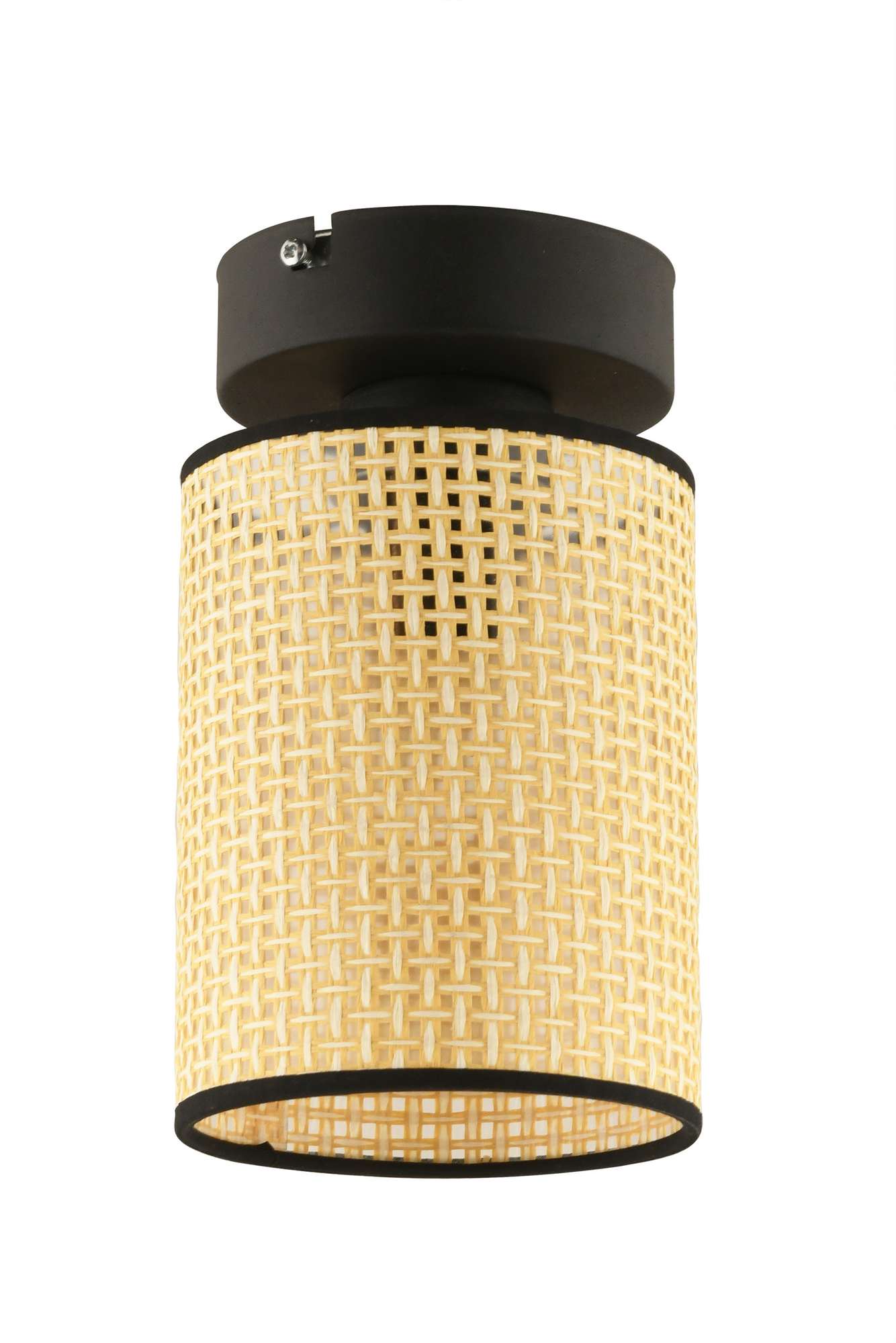 Candeeiro de Teto – 18 cm – Creme e Preto – Metal com PVC
