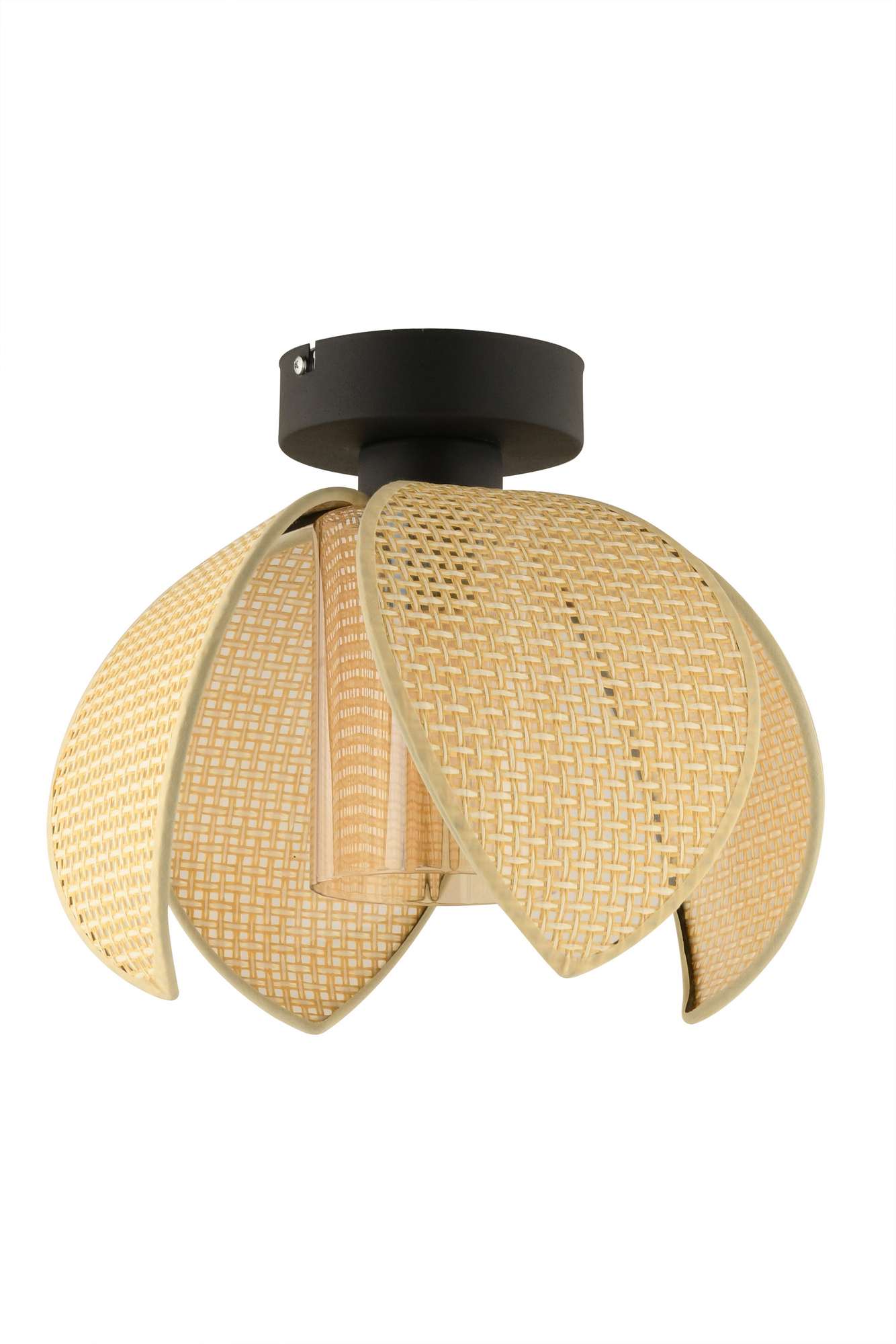 Candeeiro de Teto – Ø26 h:20 cm – Creme e Preto – Metal e PVC