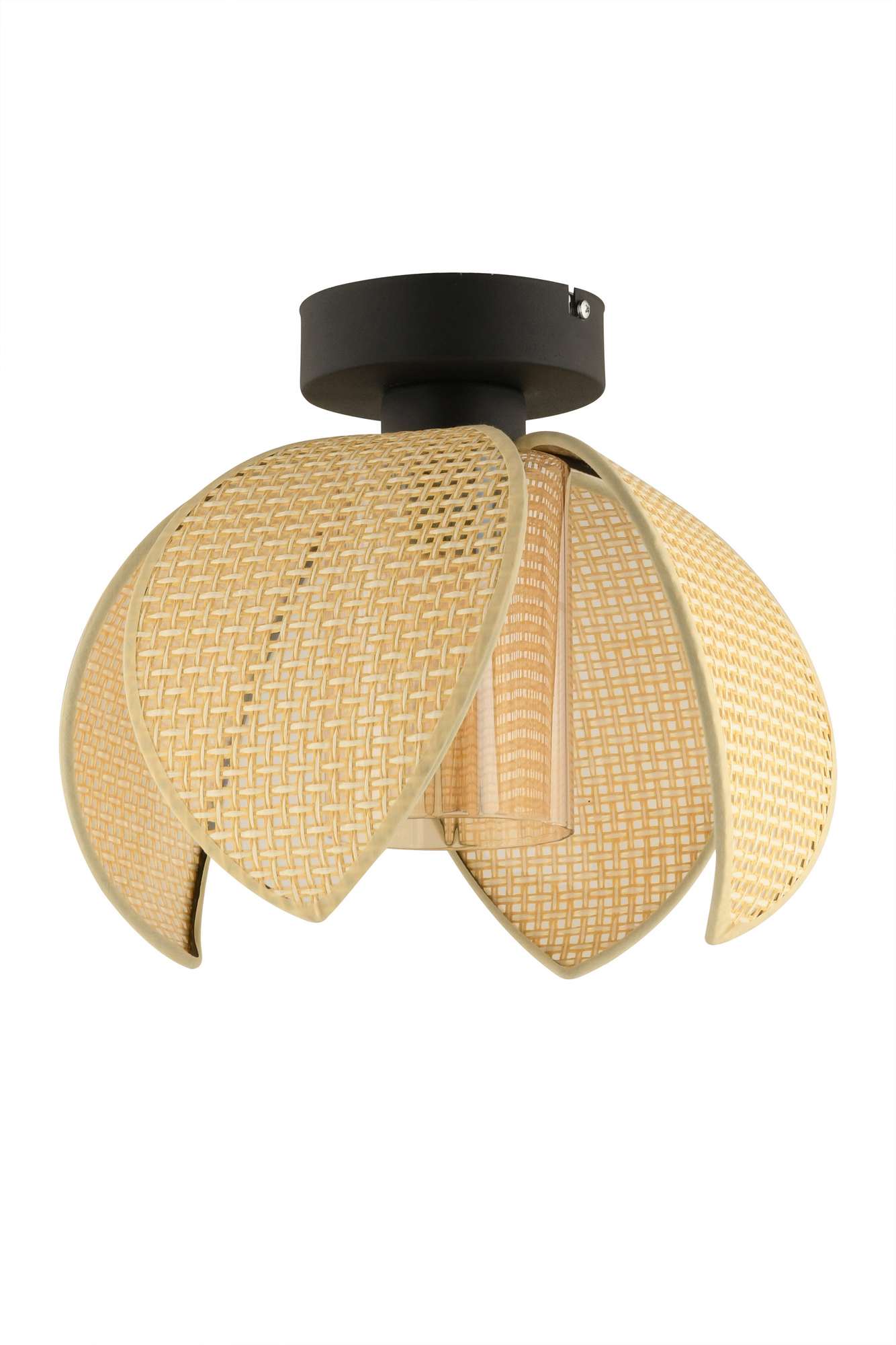 Candeeiro de Teto – Ø26 h:20 cm – Creme e Preto – Metal e PVC