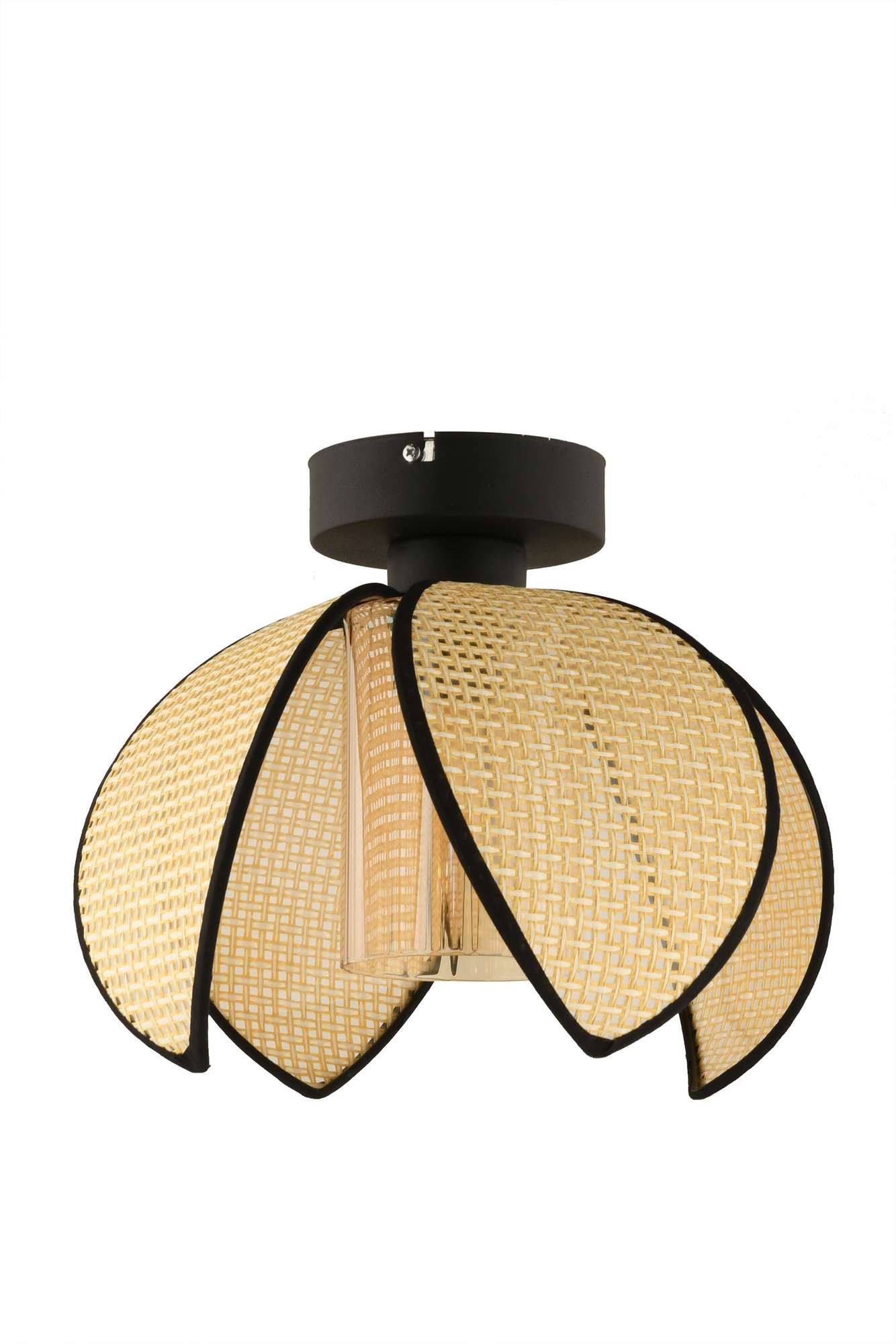 Candeeiro de Teto – 26 cm – Creme e Preto – Metal e PVC