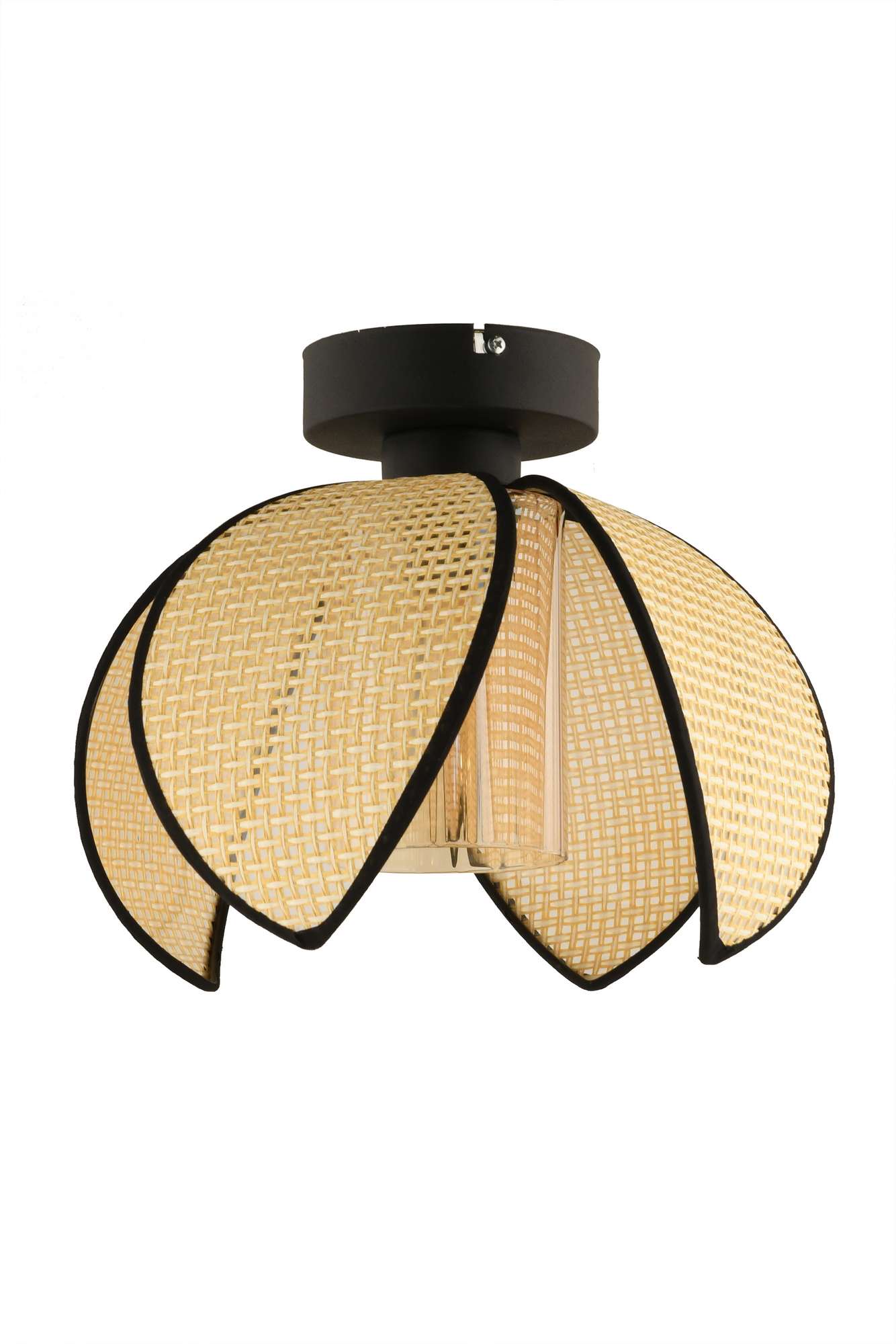 Candeeiro de Teto – 26 cm – Creme e Preto – Metal e PVC