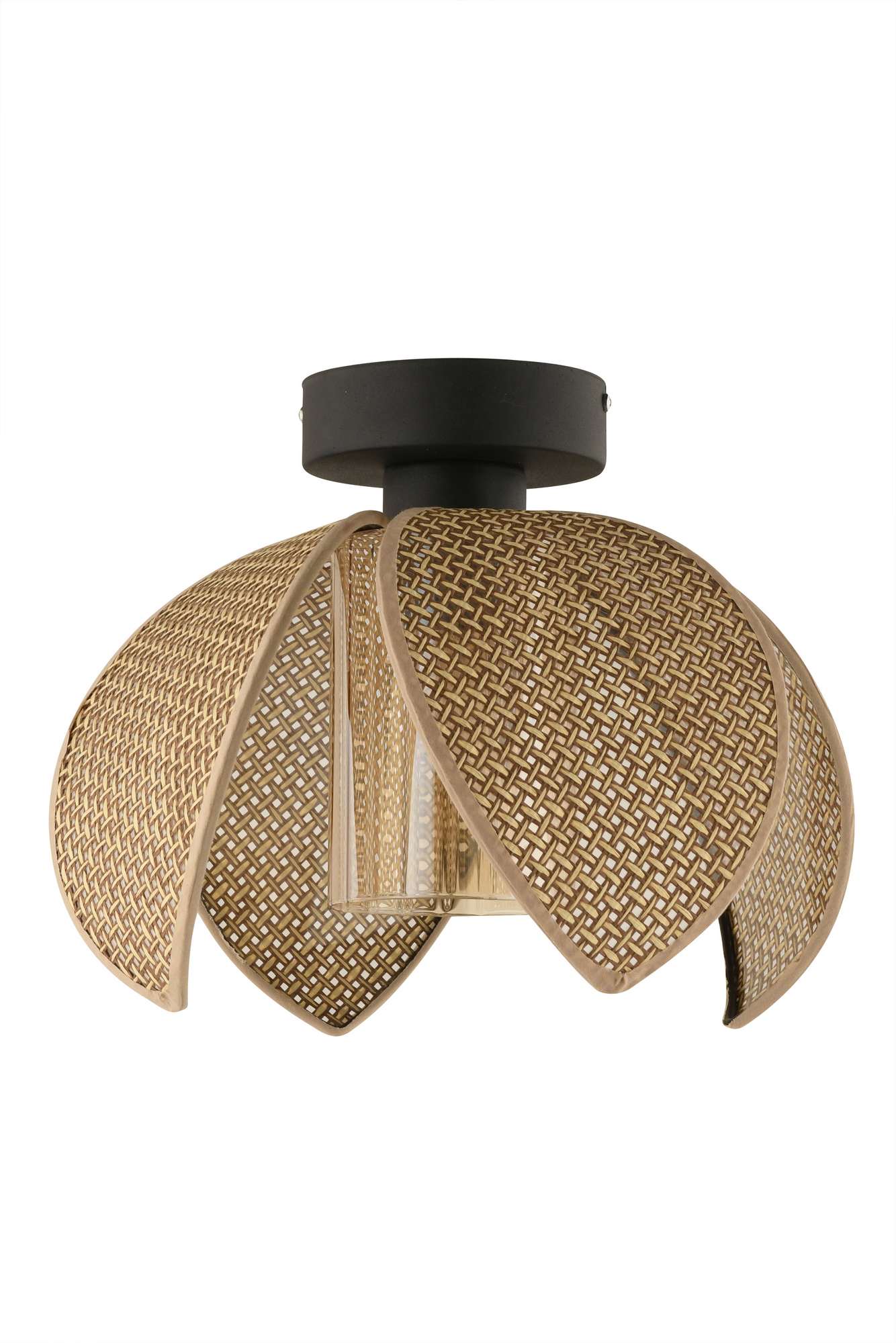 Candeeiro de Teto – Ø26 h:20 cm – Bege e Preto – Metálico e PVC