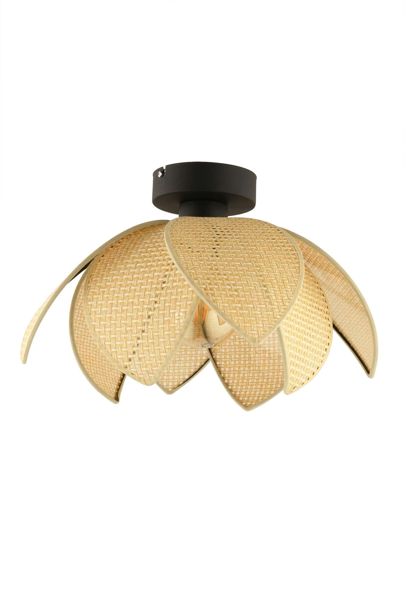 Candeeiro de Teto – 26 cm – Creme e Preto – Metal com PVC