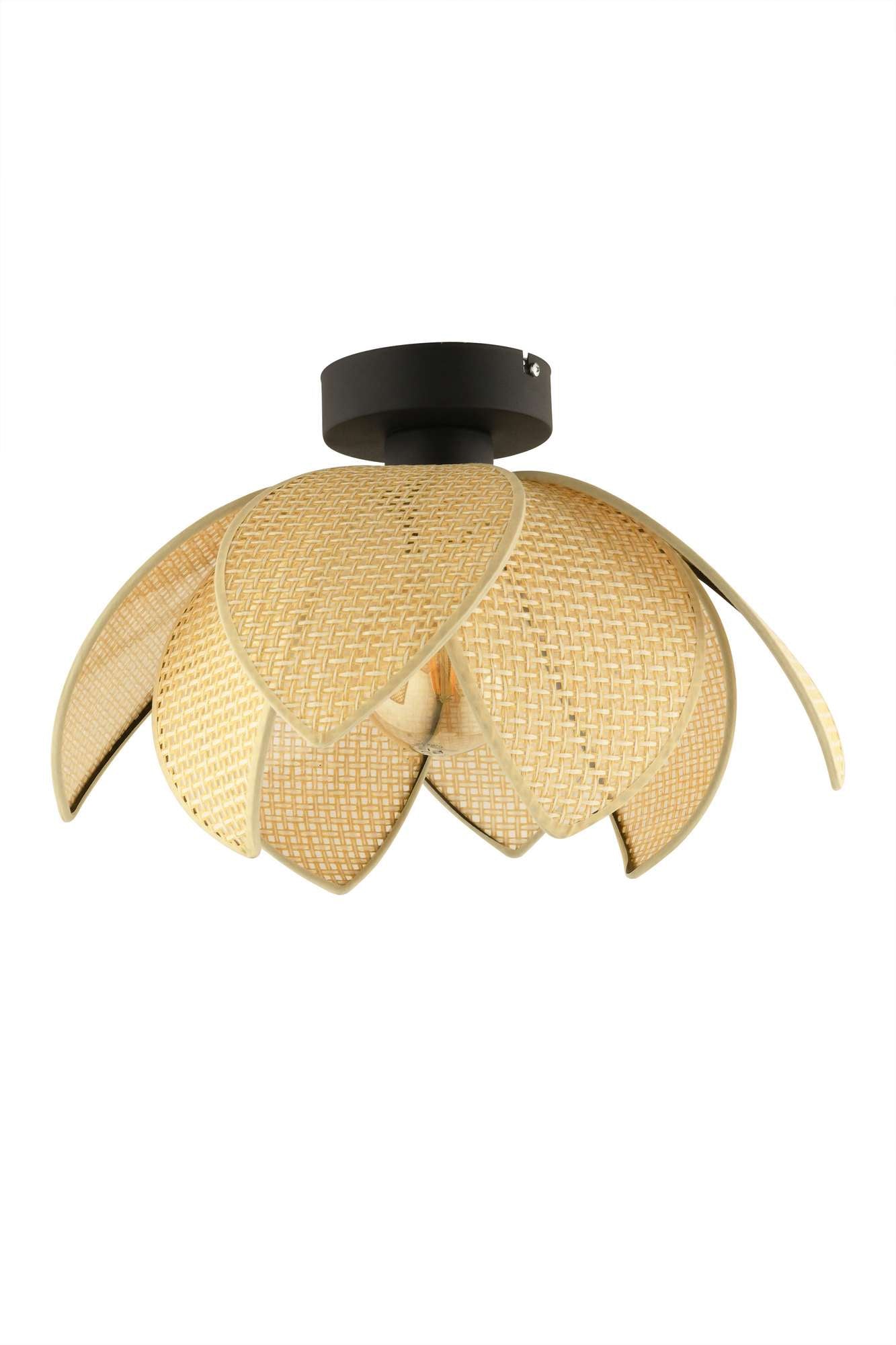 Candeeiro de Teto – 26 cm – Creme e Preto – Metal com PVC