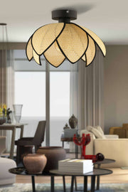 Candeeiro de Teto – 26 cm – Creme e Preto – Metal e PVC