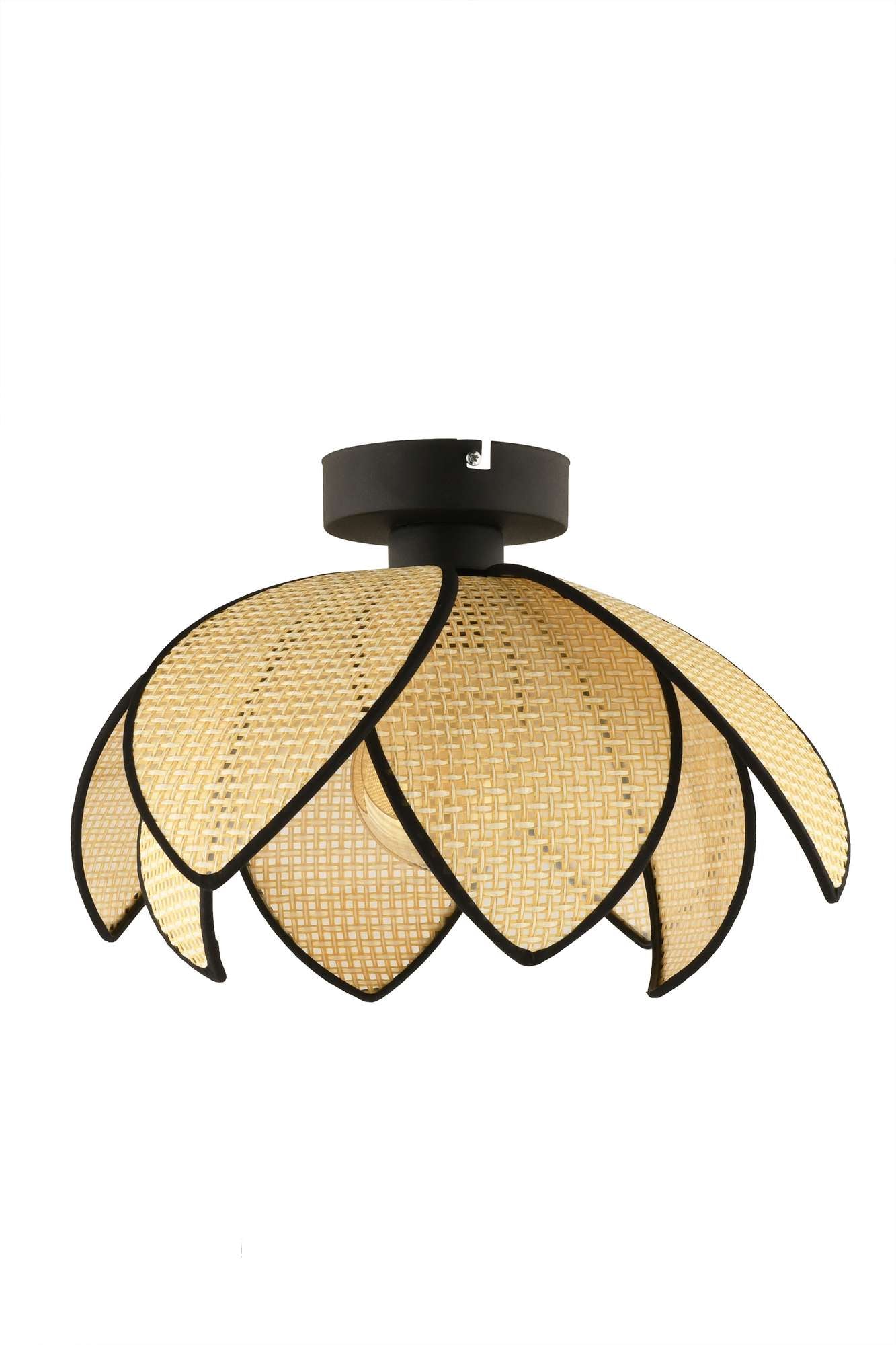 Candeeiro de Teto – 26 cm – Creme e Preto – Metal e PVC