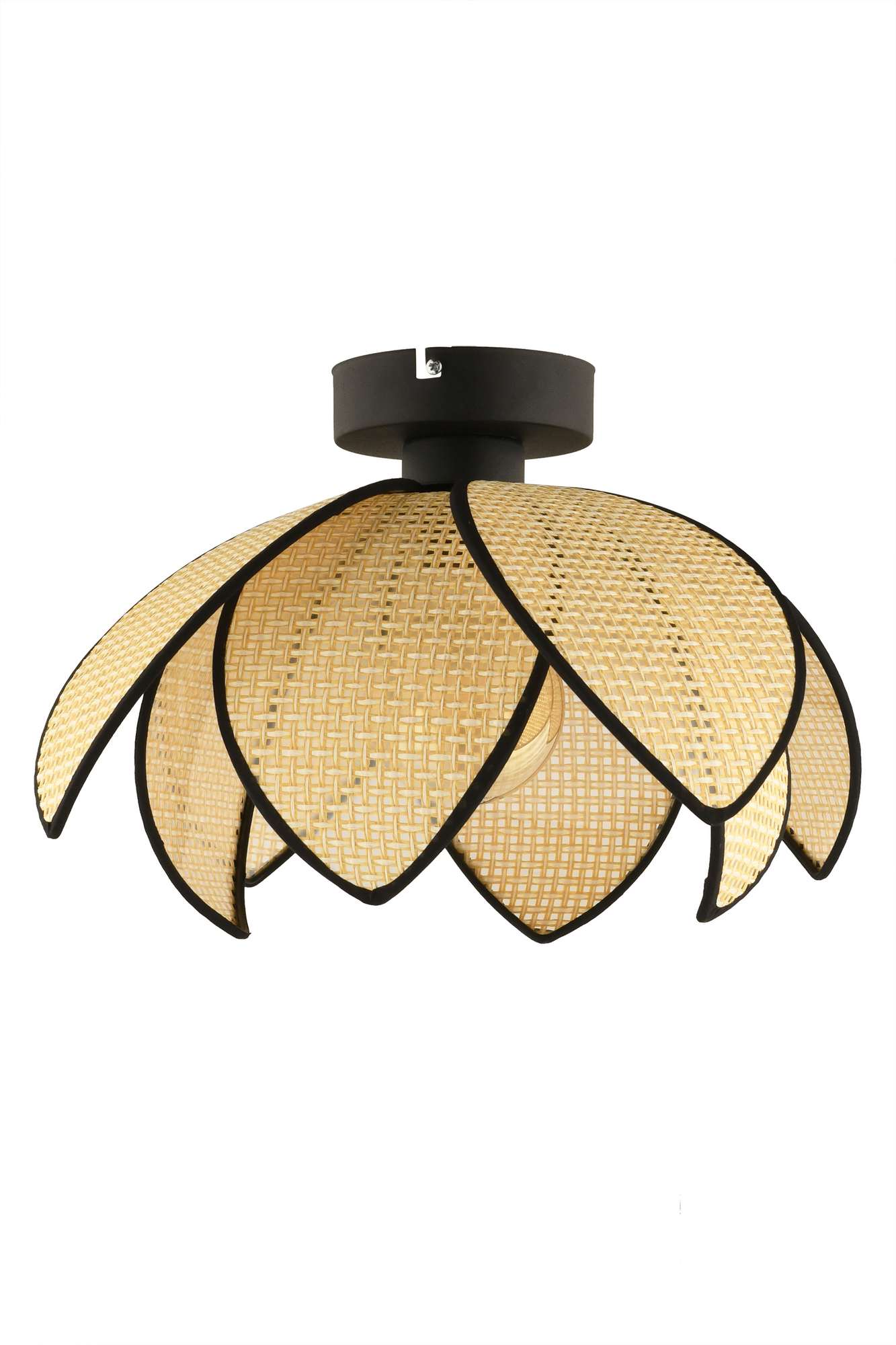 Candeeiro de Teto – 26 cm – Creme e Preto – Metal e PVC