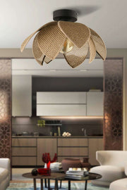 Candeeiro de Teto – Ø40 x 20 cm – Bege e Preto – Metálico