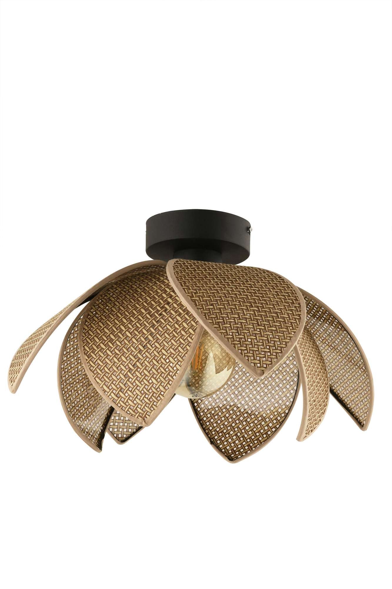 Candeeiro de Teto – Ø40 x 20 cm – Bege e Preto – Metálico