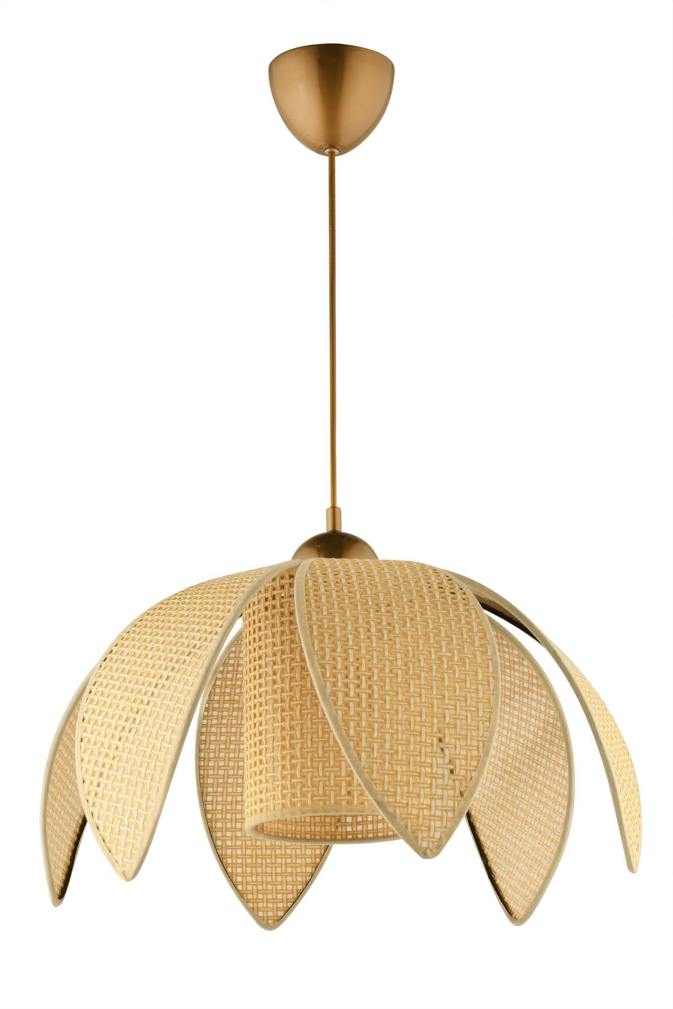 Candeeiro de Teto – 35-70 cm – Creme e Dourado – Plástico