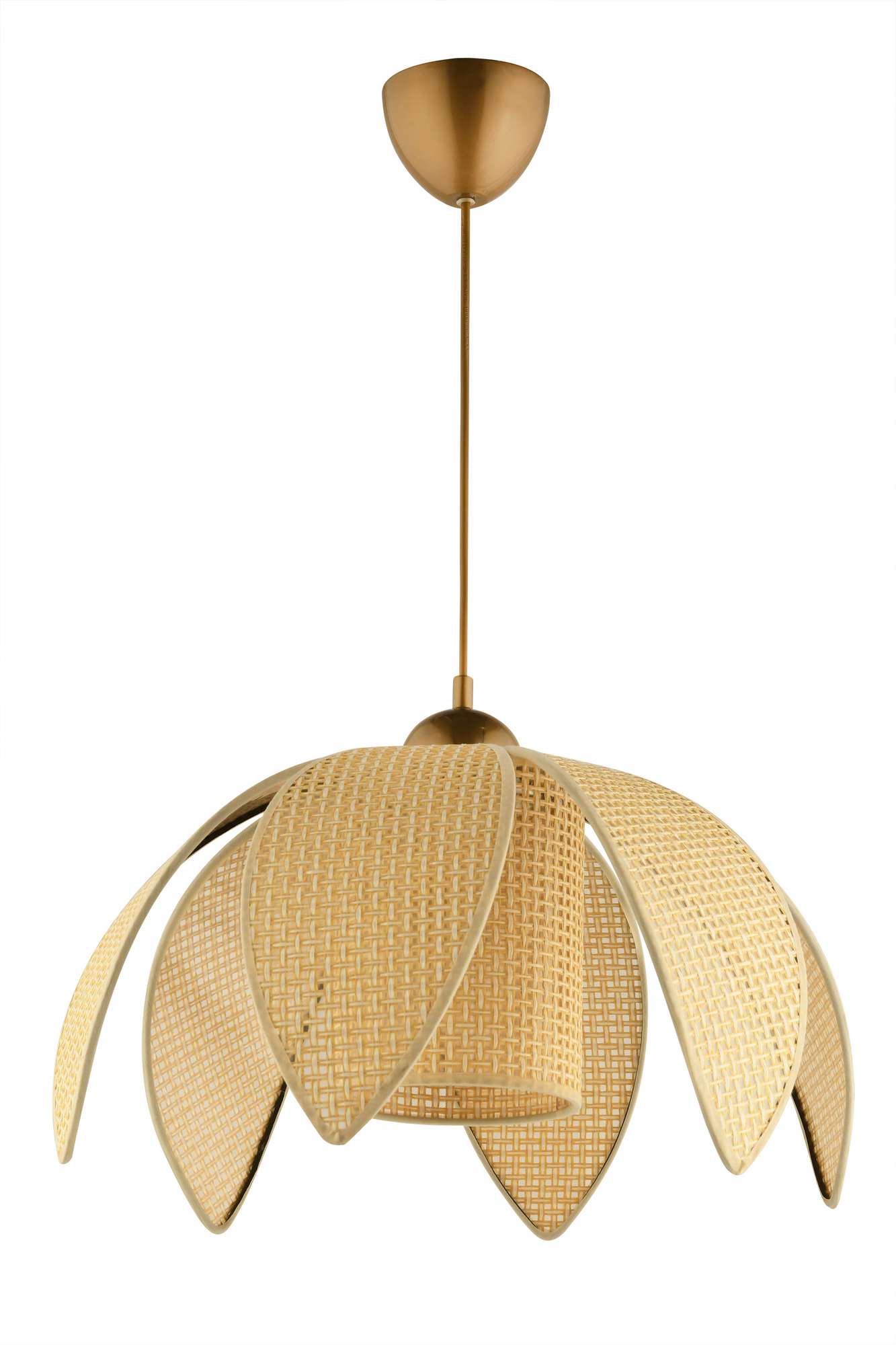 Candeeiro de Teto – 35-70 cm – Creme e Dourado – Plástico